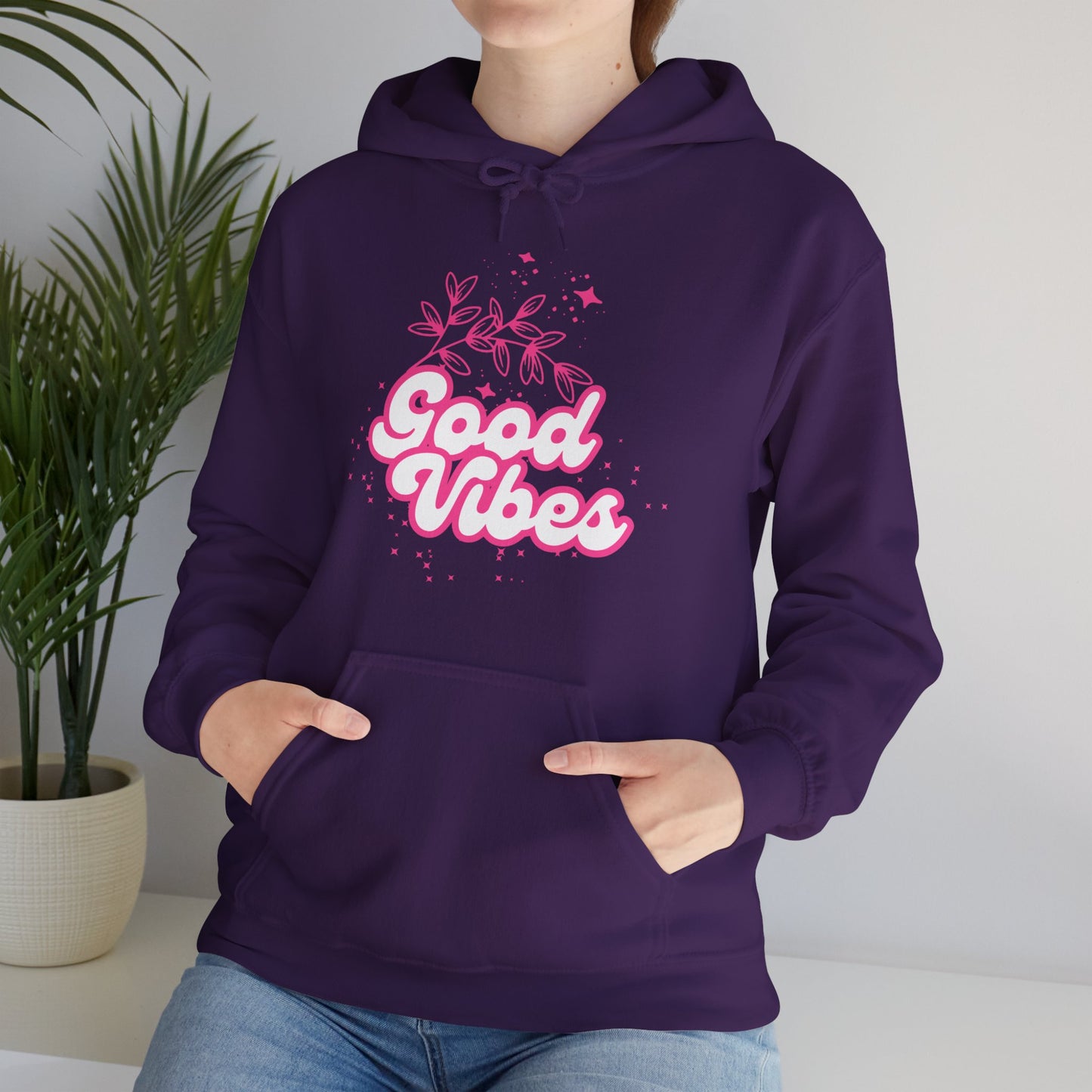 🌸Good Vibe Hoodie – Bloom in Positivity & Cosmic Light✨🌼