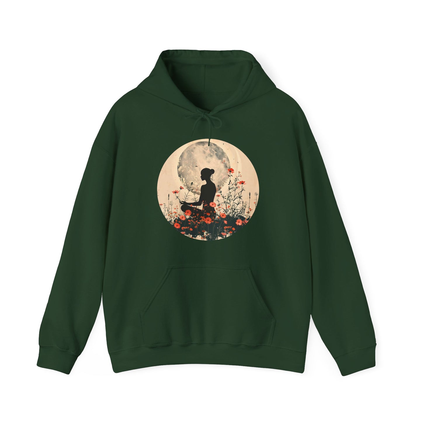 🌕Moonlit Meditation Hoodie – Divine Feminine Stillness & Strength✨🌹🧘🏾‍♀️