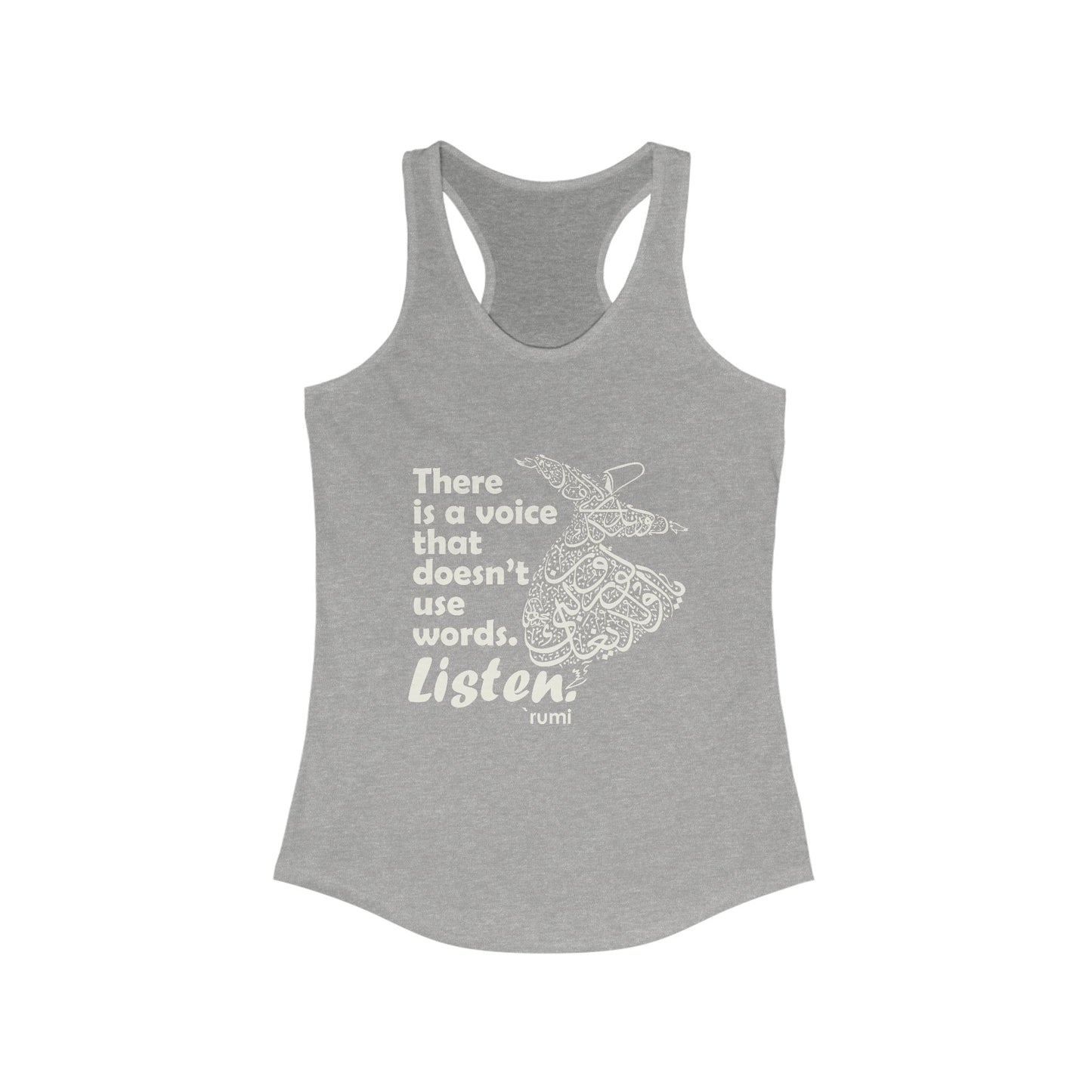 “Listen” Whirling Dervish Racerback Tank - Inspired by Rumi’s Silent Wisdom