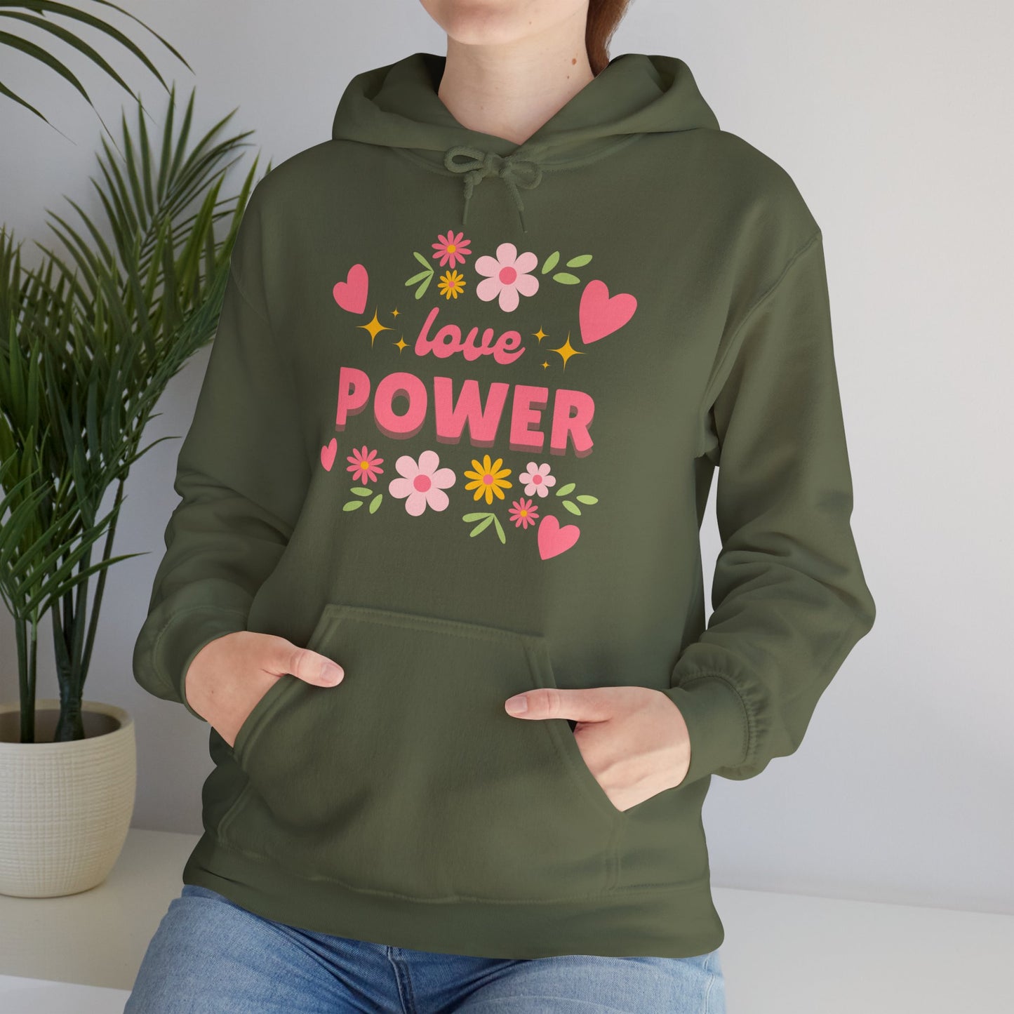 Love Power Hoodie – Blossoms of Strength & Heart🌸✨