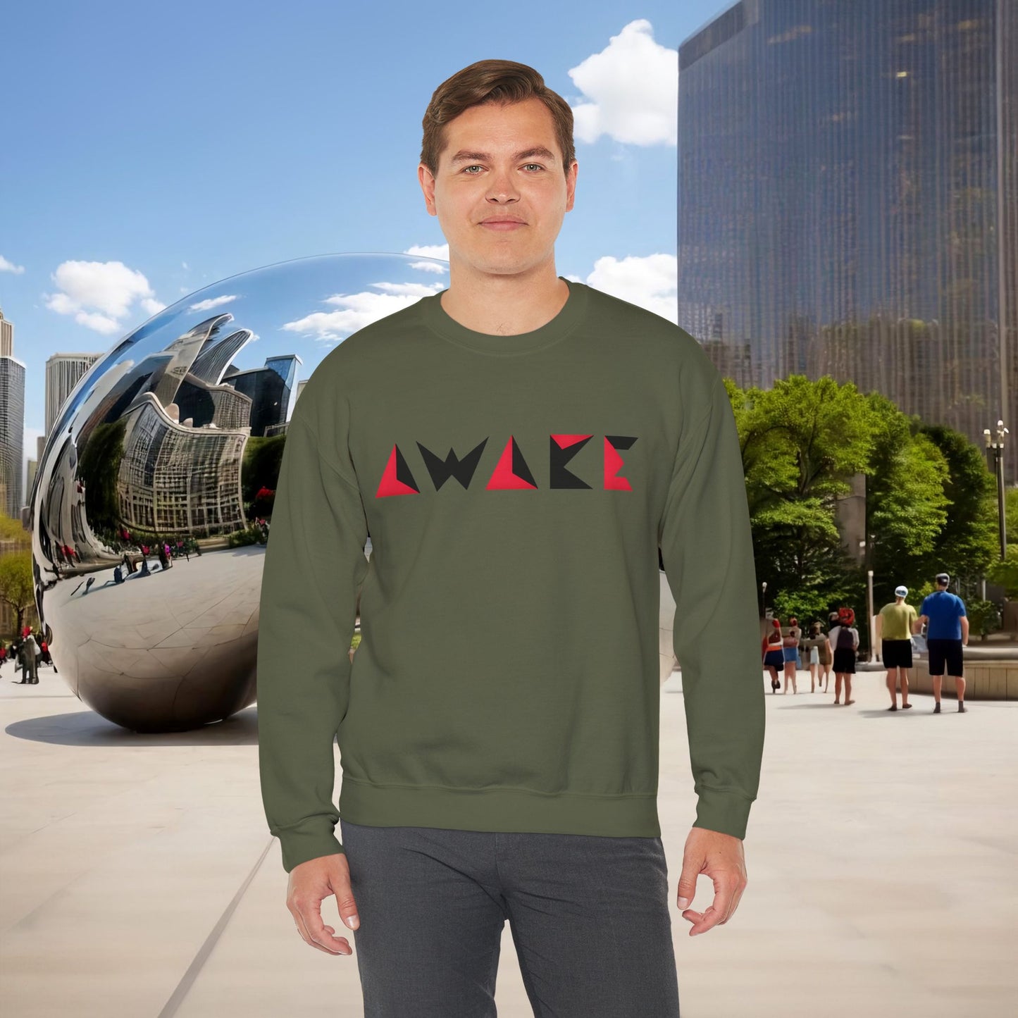 🌙 Menaste Geometric "AWAKE" Sweatshirt