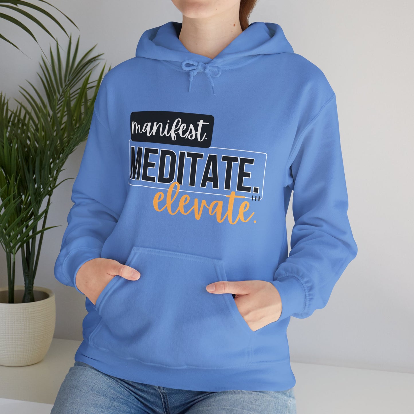 ✨Manifest. Meditate. Elevate. Hoodie – A Wearable Mantra for Mindful Living🌿