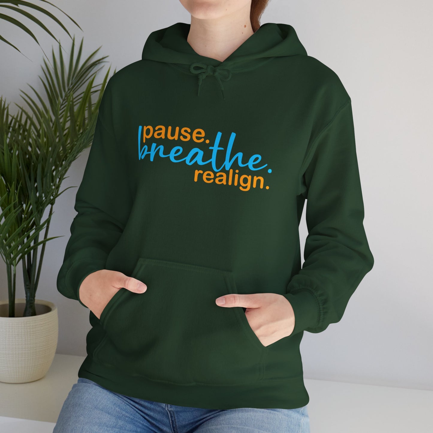 💛Mindful Pause Hooded Sweatshirt - "pause. breathe. realign."