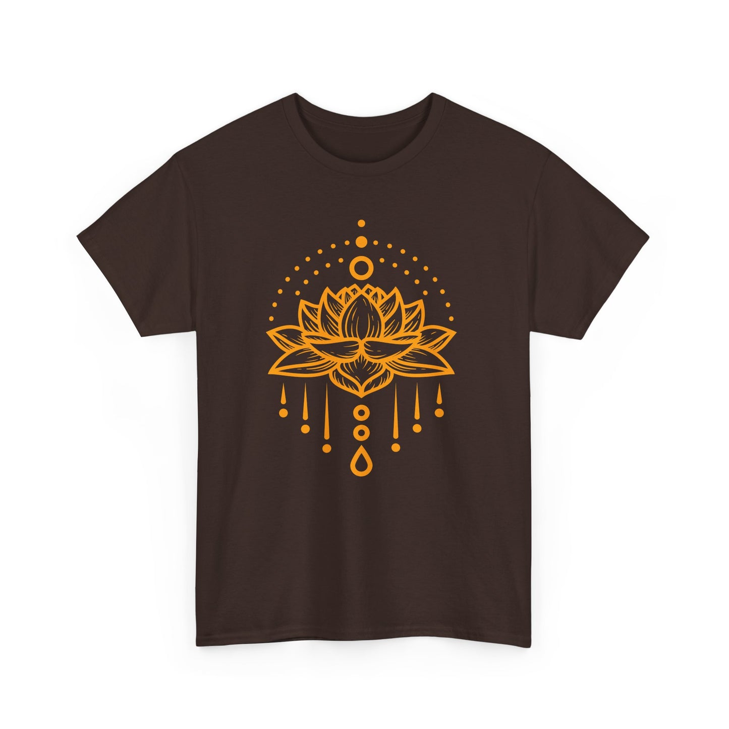 Golden Lotus Heavy Cotton Tee - Embrace Inner Brilliance