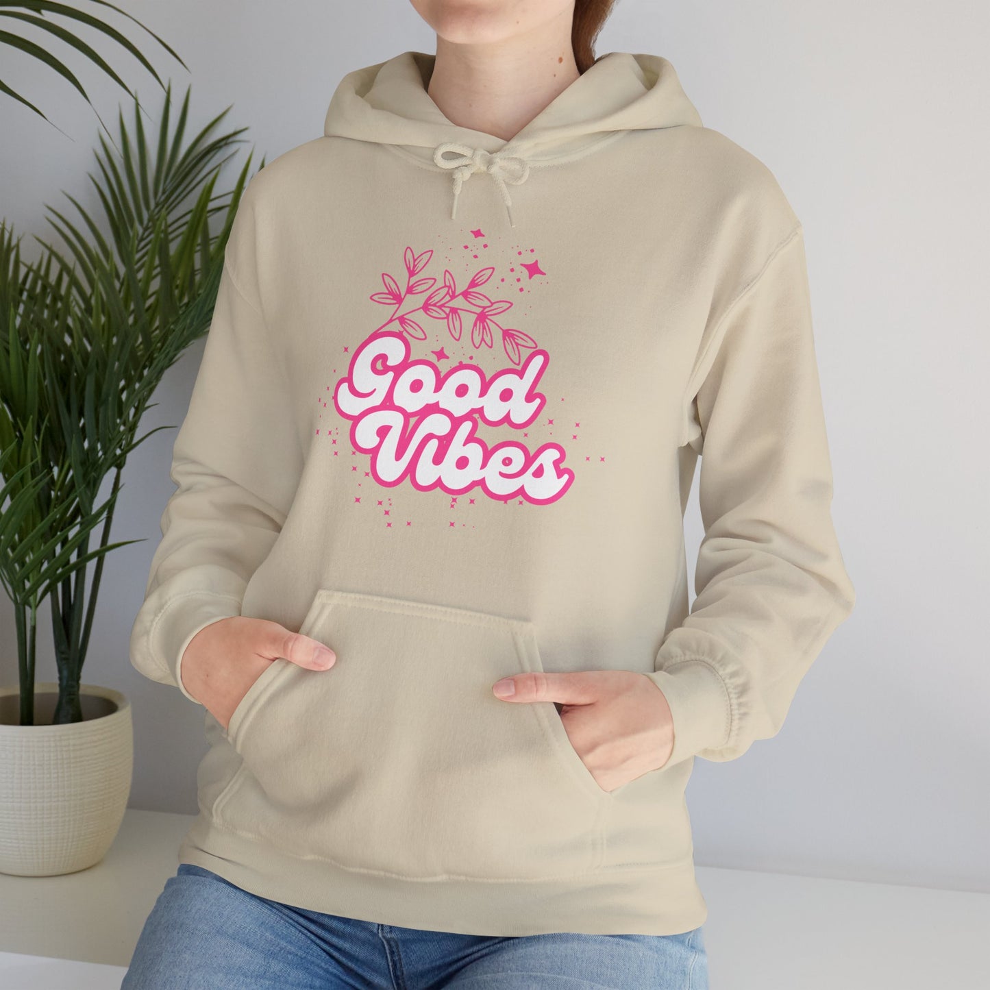 🌸Good Vibe Hoodie – Bloom in Positivity & Cosmic Light✨🌼
