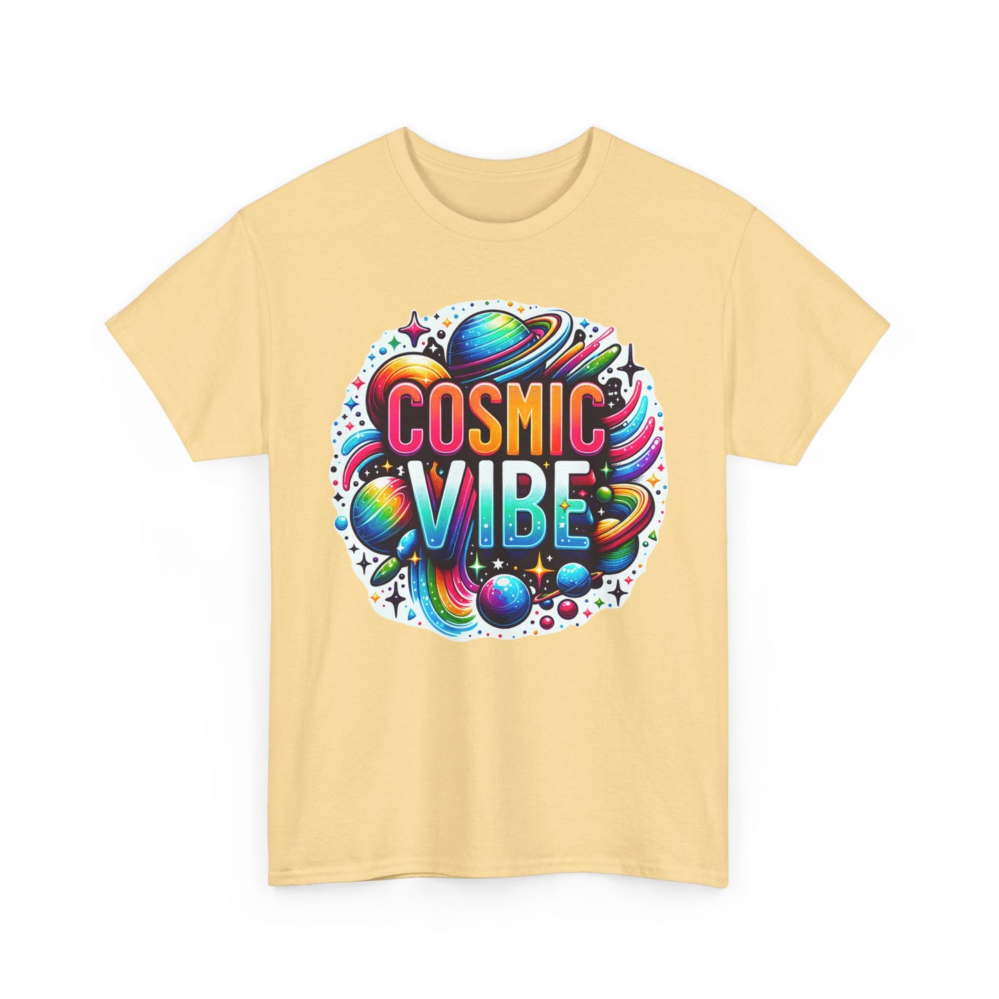 🌌Cosmic Vibes Heavy Cotton Tee - Align with the Rhythm of the Universe