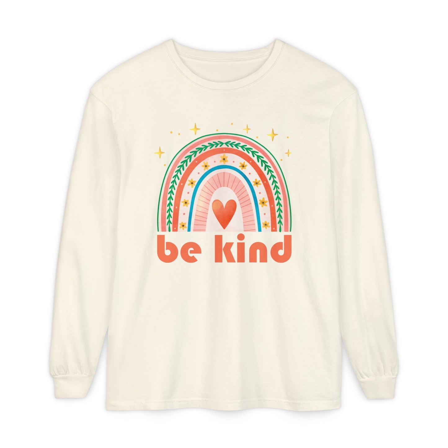 🌈Be Kind - Boho Rainbow Long Sleeve Tee