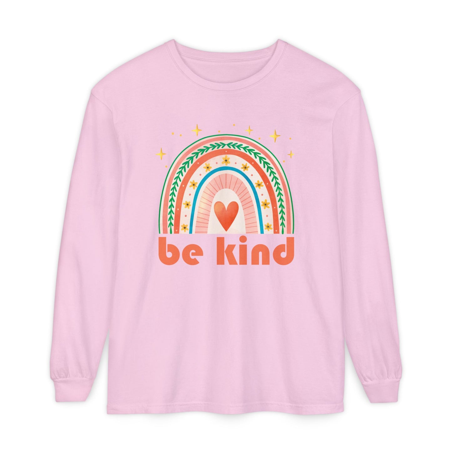 🌈Be Kind - Boho Rainbow Long Sleeve Tee