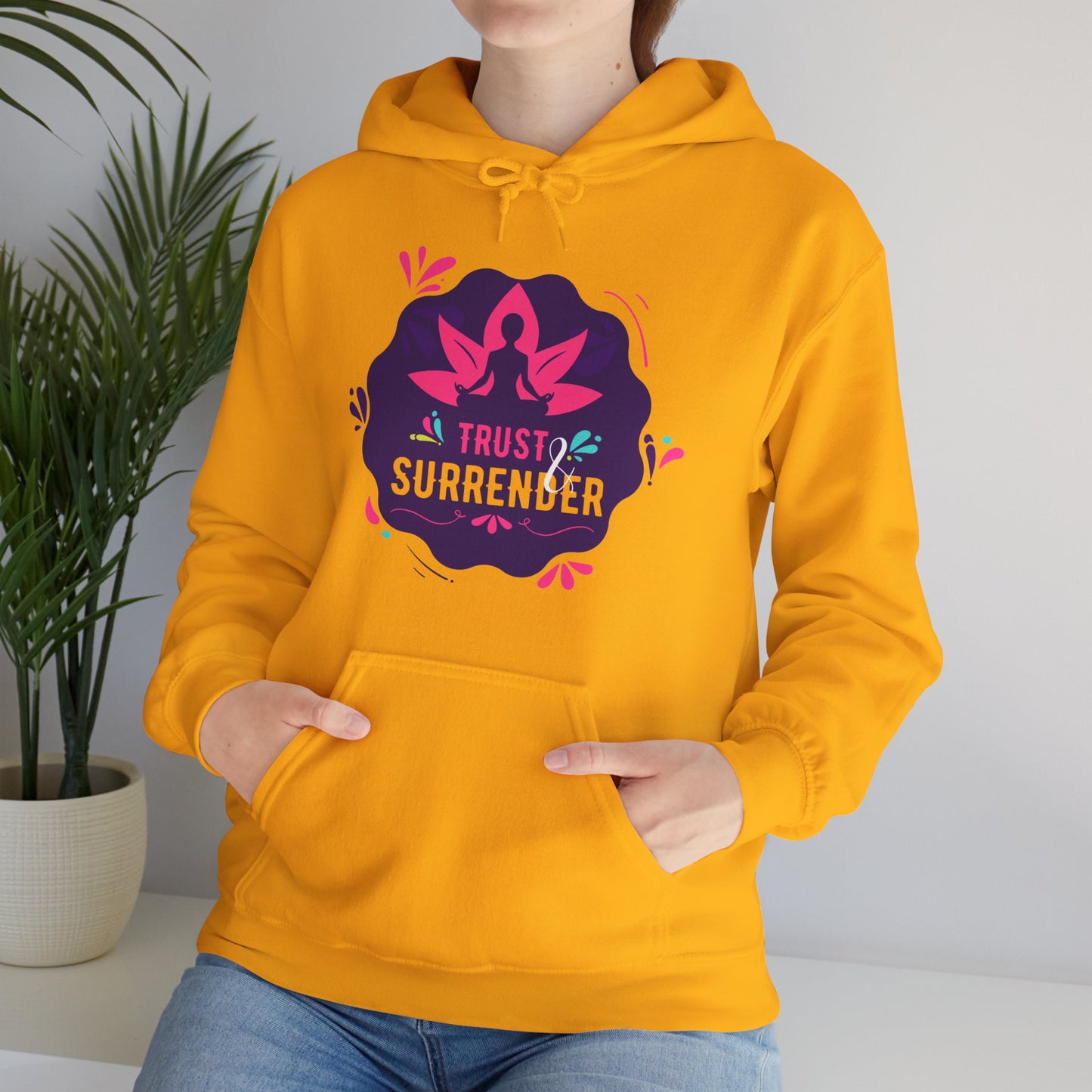 Lotus Flow “Trust & Surrender” Hoodie – Meditative Comfort with Sacred Intention 🌸🧘‍♀️✨