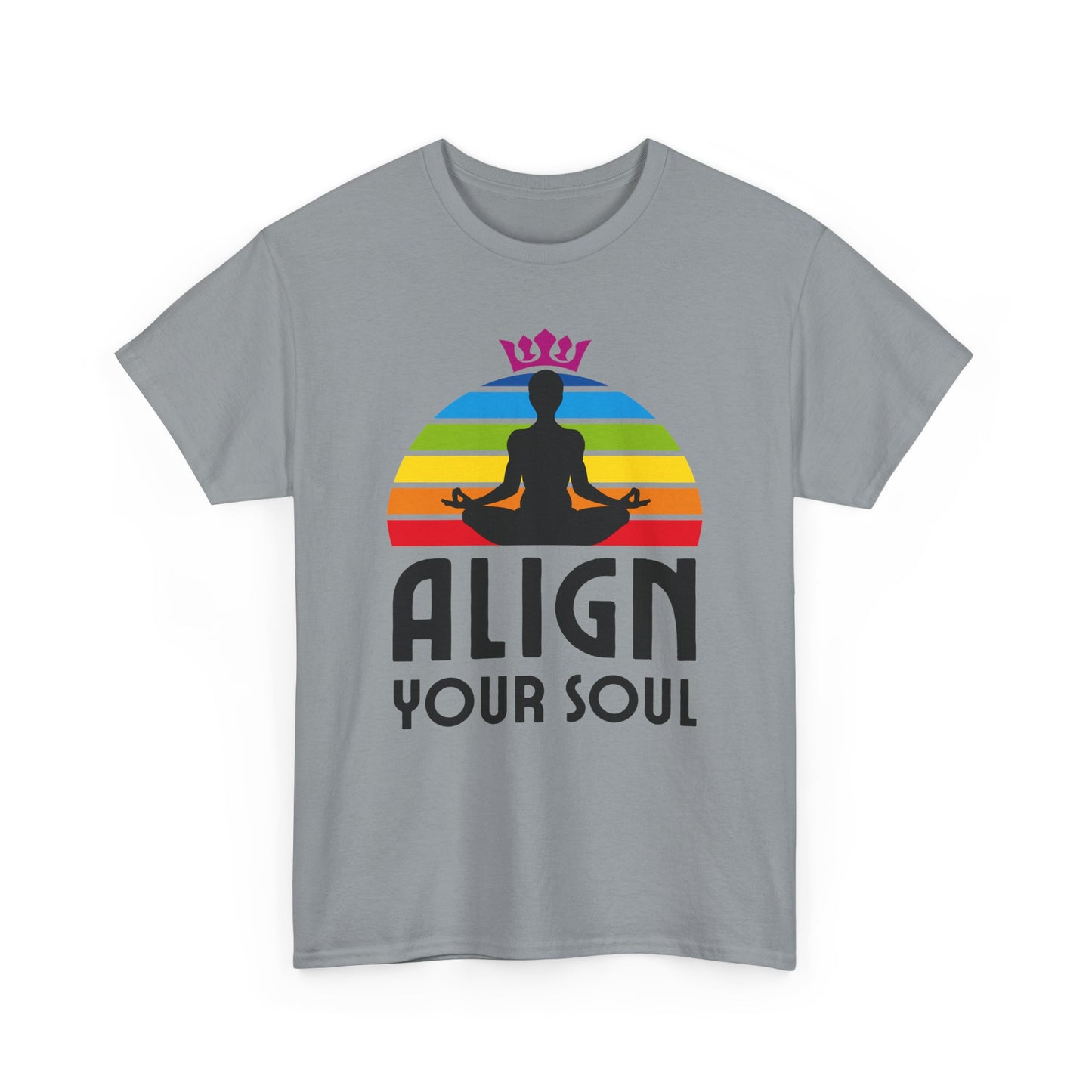 "Align Your Soul" Chakra Heavy Cotton Tee - Radiate from Root to Crown
