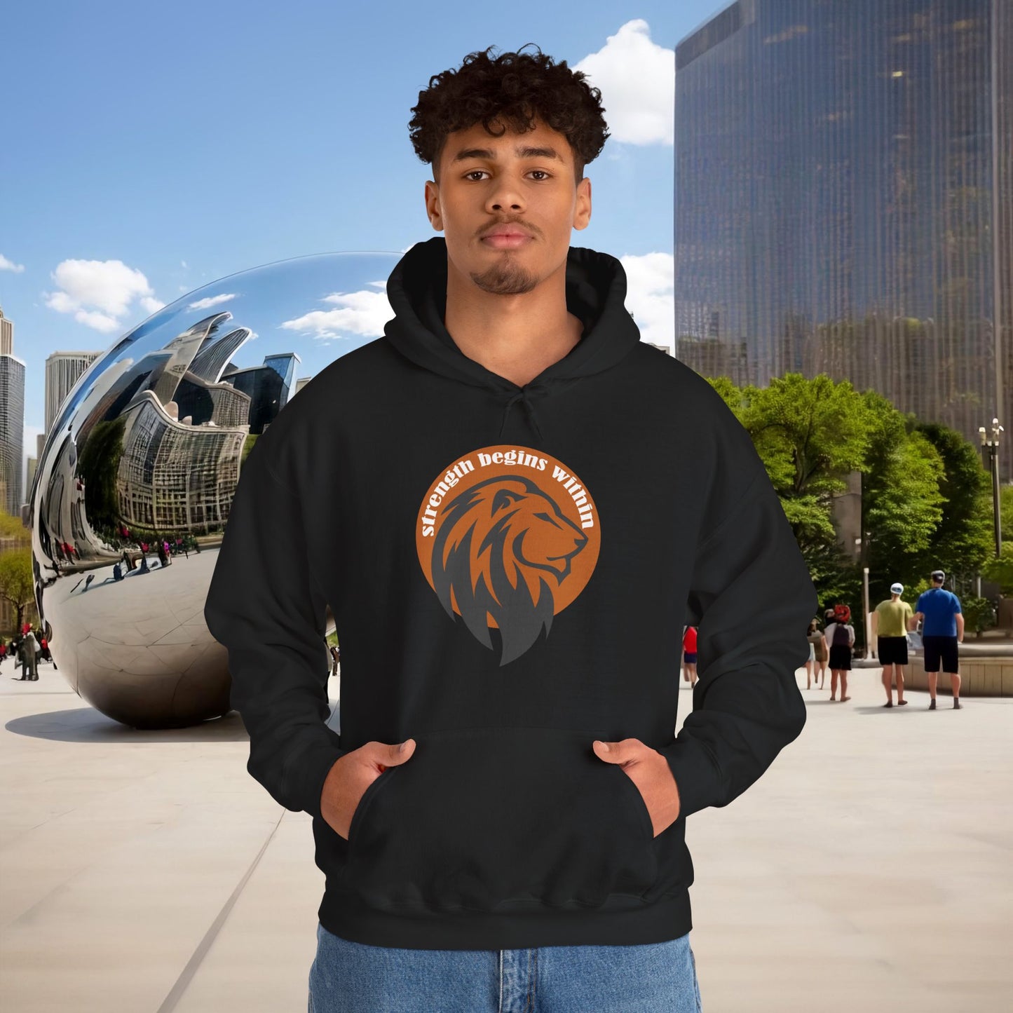 🔥🦁 “Strength Begins Within” — Menaste Lion Sigil Hoodie