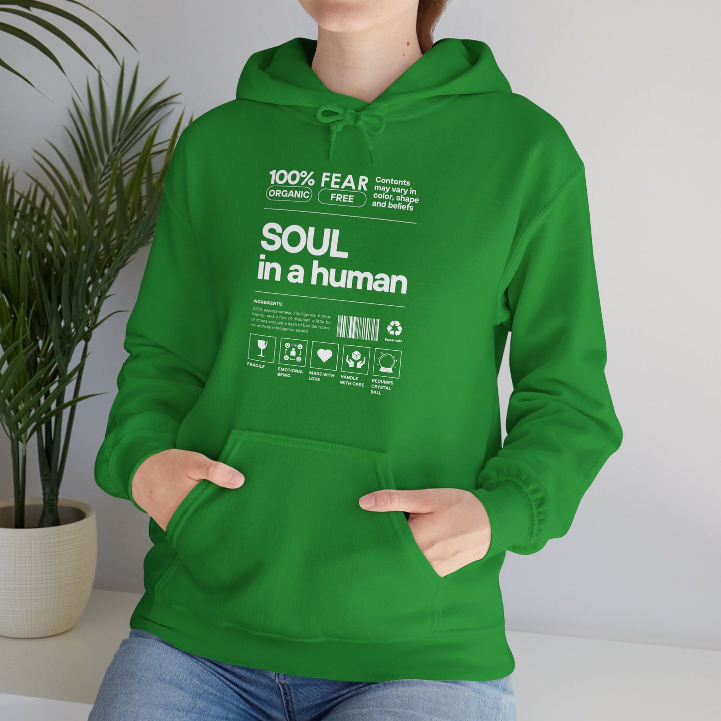 🌿Soul in a Human – Nutrition Facts Hoodie💫✨