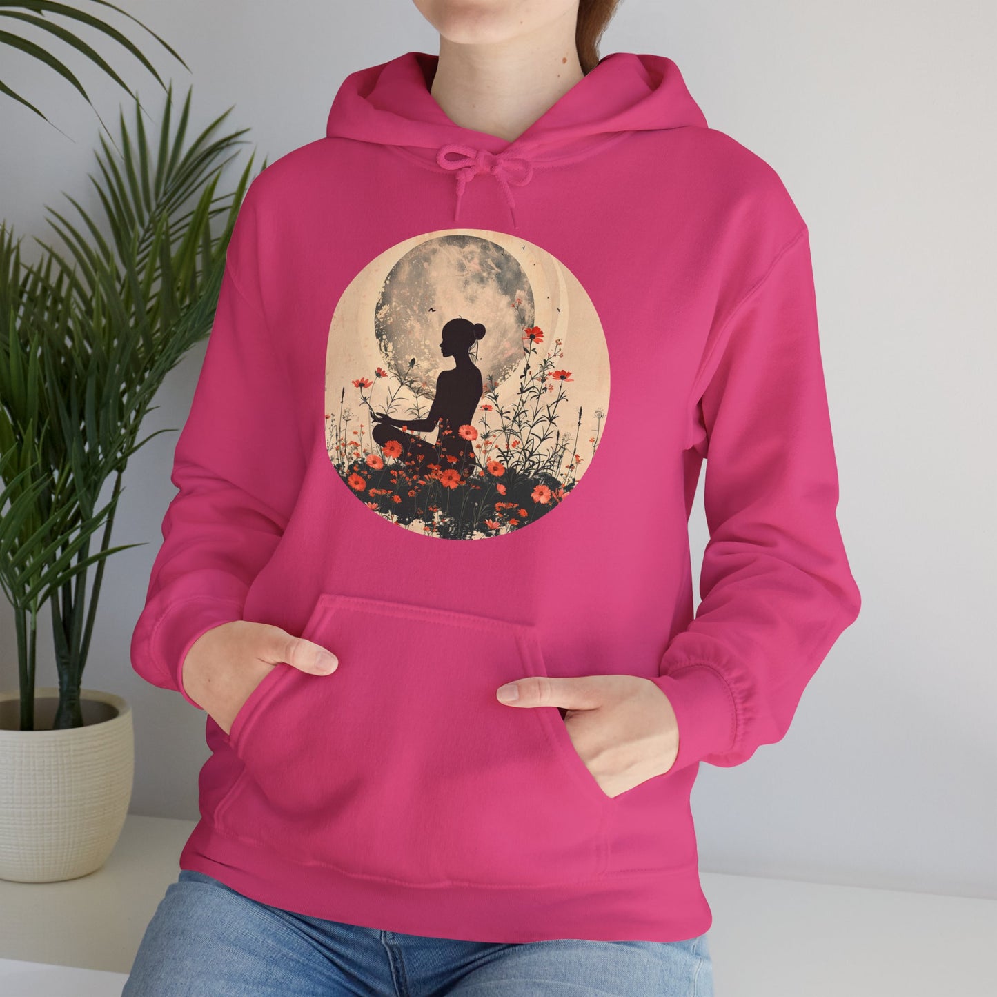 🌕Moonlit Meditation Hoodie – Divine Feminine Stillness & Strength✨🌹🧘🏾‍♀️