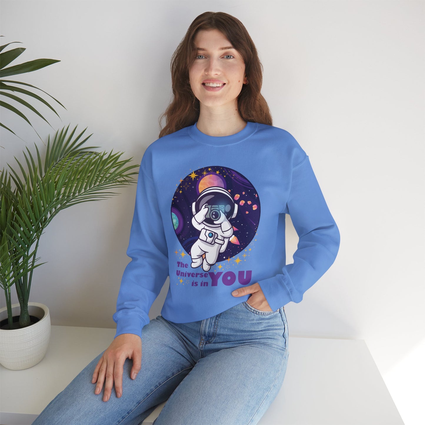 🌌"The Universe Is In YOU" Cosmic Camera📷 Crewneck Sweatshirt