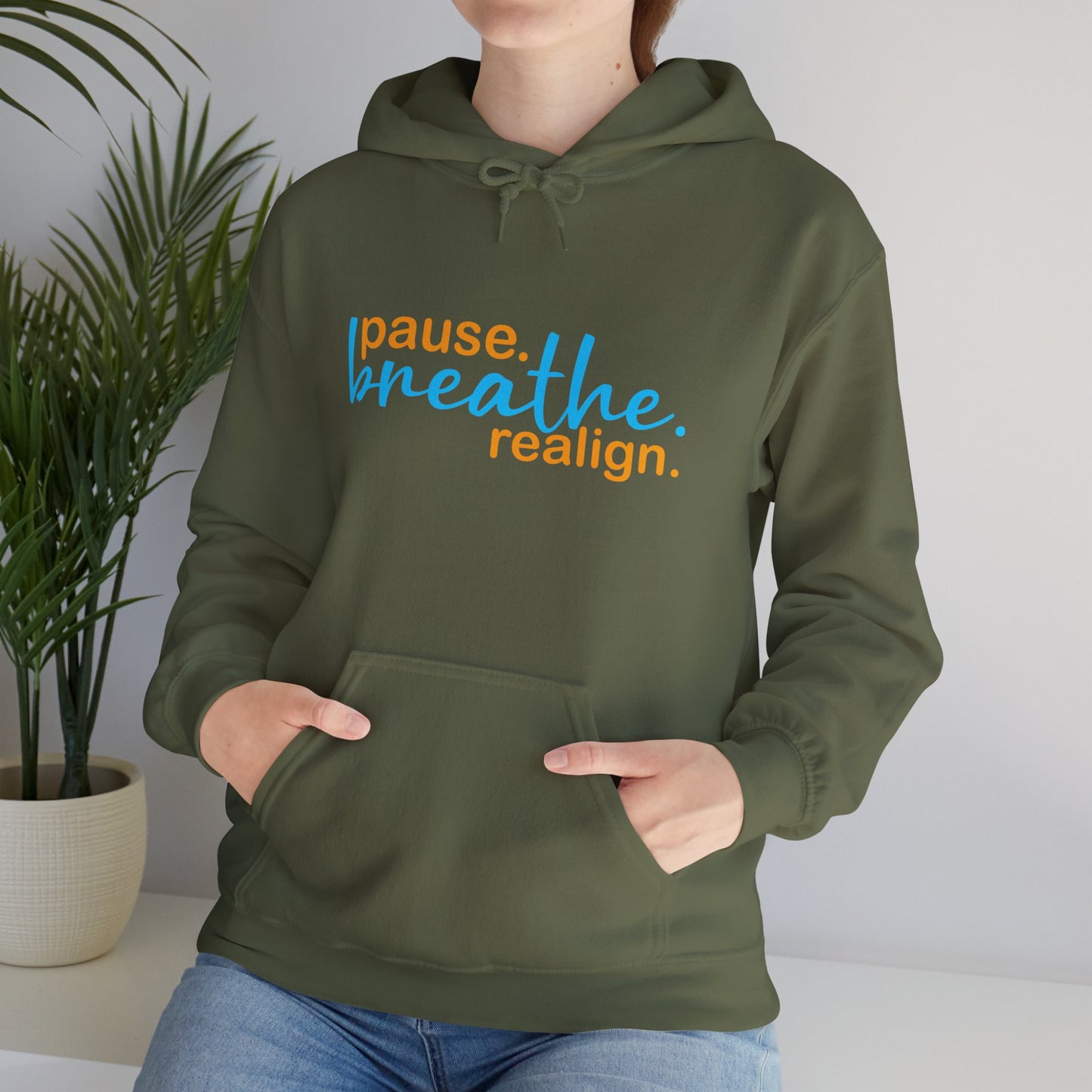 💛Mindful Pause Hooded Sweatshirt - "pause. breathe. realign."