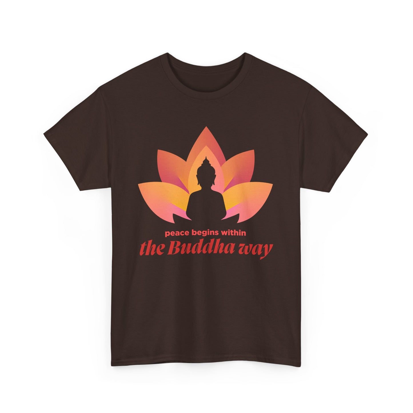 Buddha Peace Within Heavy Cotton Tee - Embrace the Path of Serenity