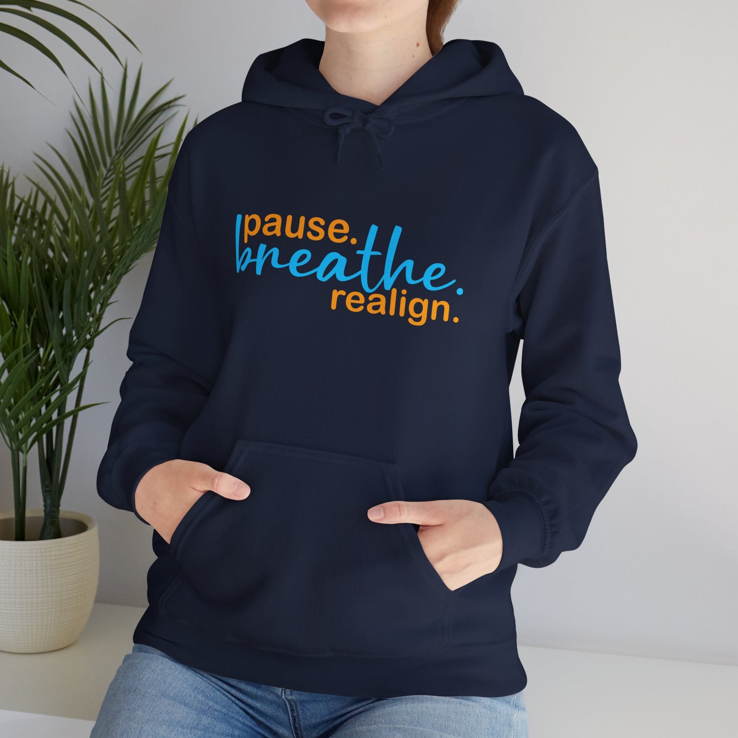 💛Mindful Pause Hooded Sweatshirt - "pause. breathe. realign."