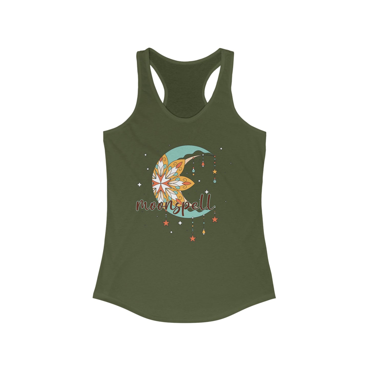 "Moonspell" - BOHO Women's Racerback Tank Top - For the Free-Spirited Soul