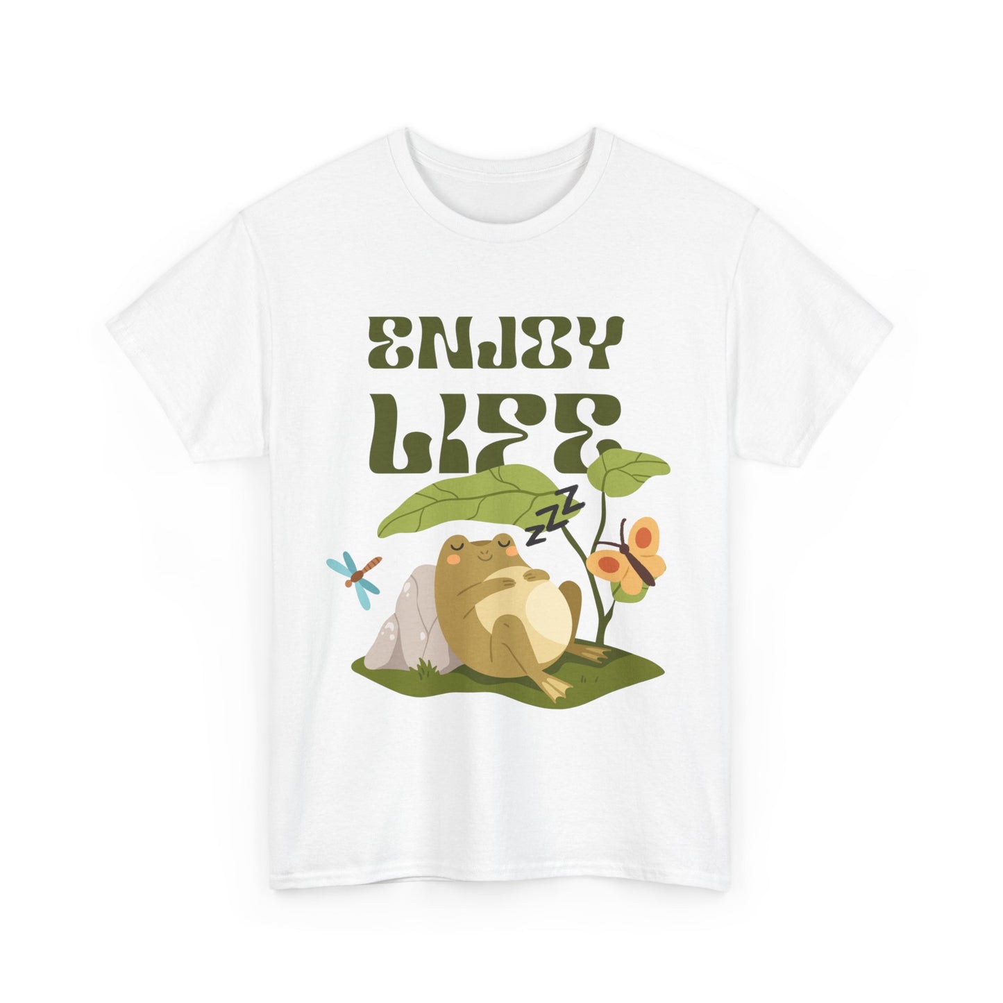 “Enjoy Life” Frog Tee - Chill Vibes Only - Heavy Cotton Tee