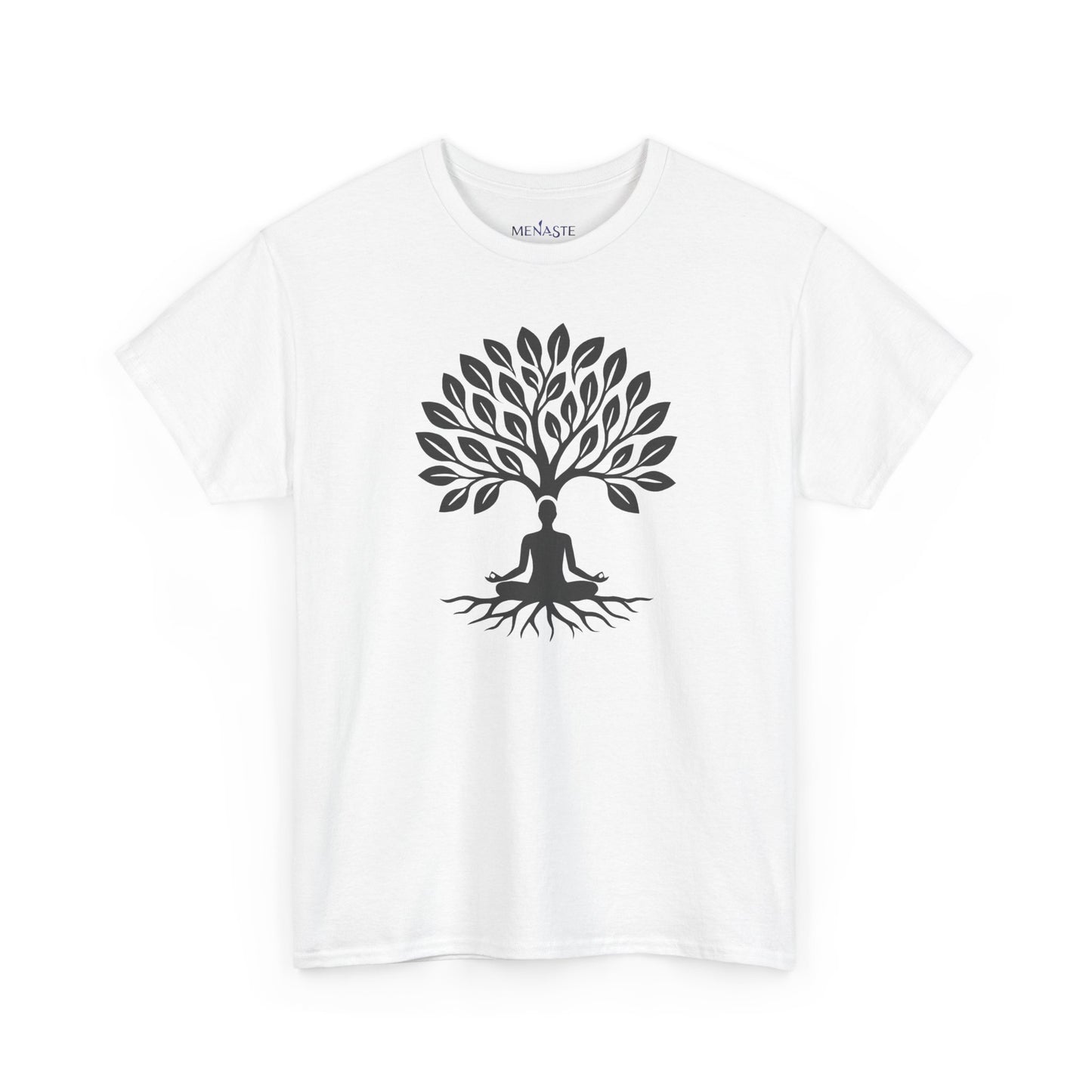 🌲🖤 ROOTED IN STILLNESS — Menaste™ Meditation Tee