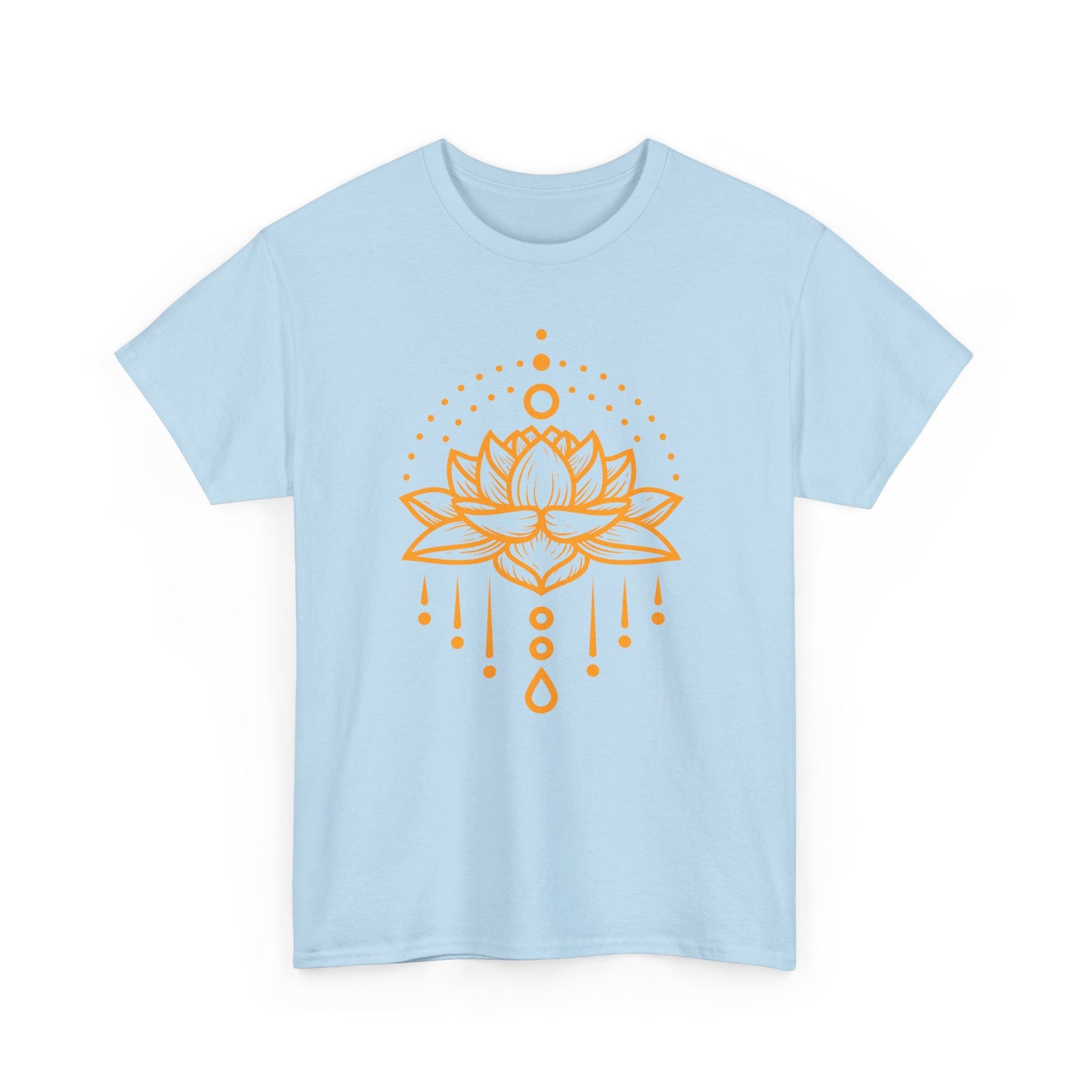 Golden Lotus Heavy Cotton Tee - Embrace Inner Brilliance
