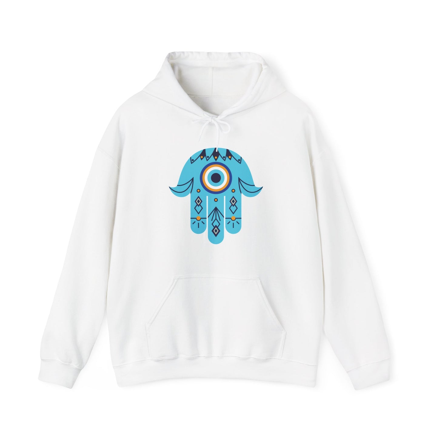 🧿Hand of Hamsa with Evil Eye Motif Protection Hoodie🧿🌙✨