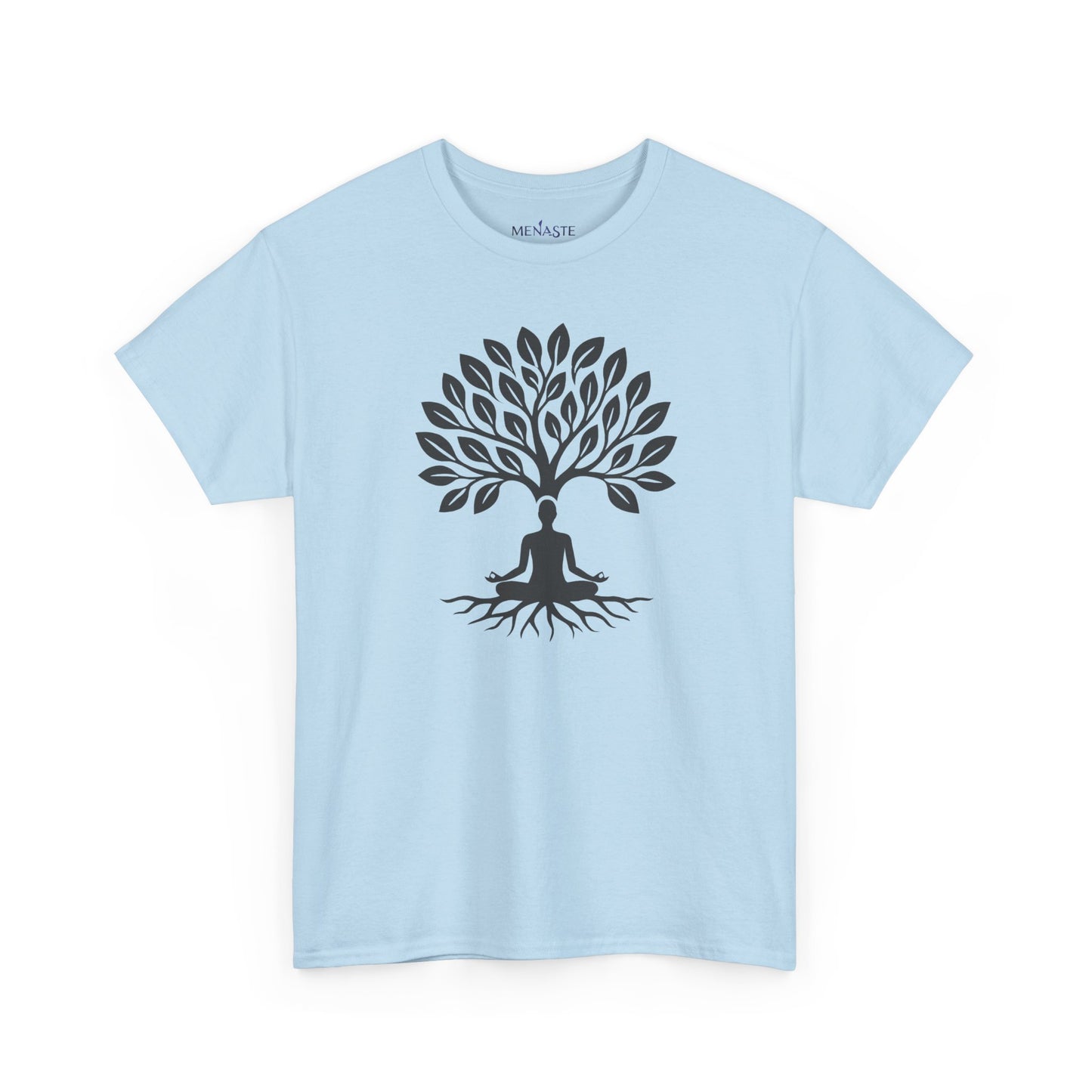 🌲🖤 ROOTED IN STILLNESS — Menaste™ Meditation Tee