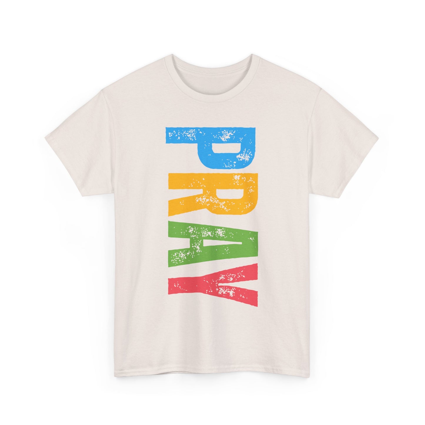 "PRAY" Heavy Cotton Tee - Inspirational T-Shirt for Spiritual Growth