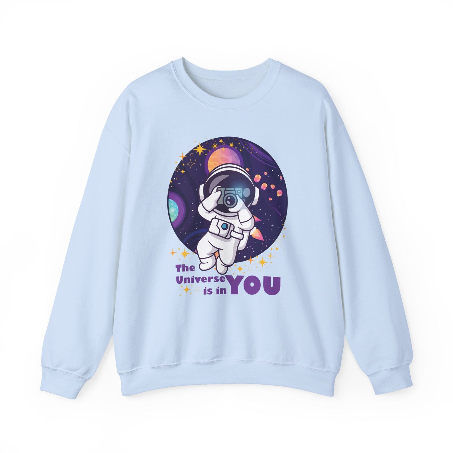 🌌"The Universe Is In YOU" Cosmic Camera📷 Crewneck Sweatshirt