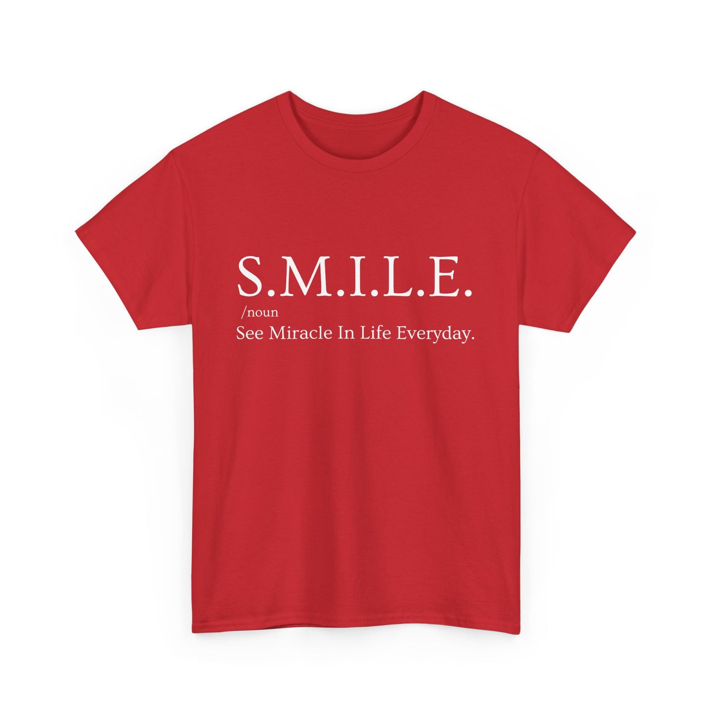 🌼 S.M.I.L.E. Acronym Heavy Cotton Tee - A Daily Dose of Positivity