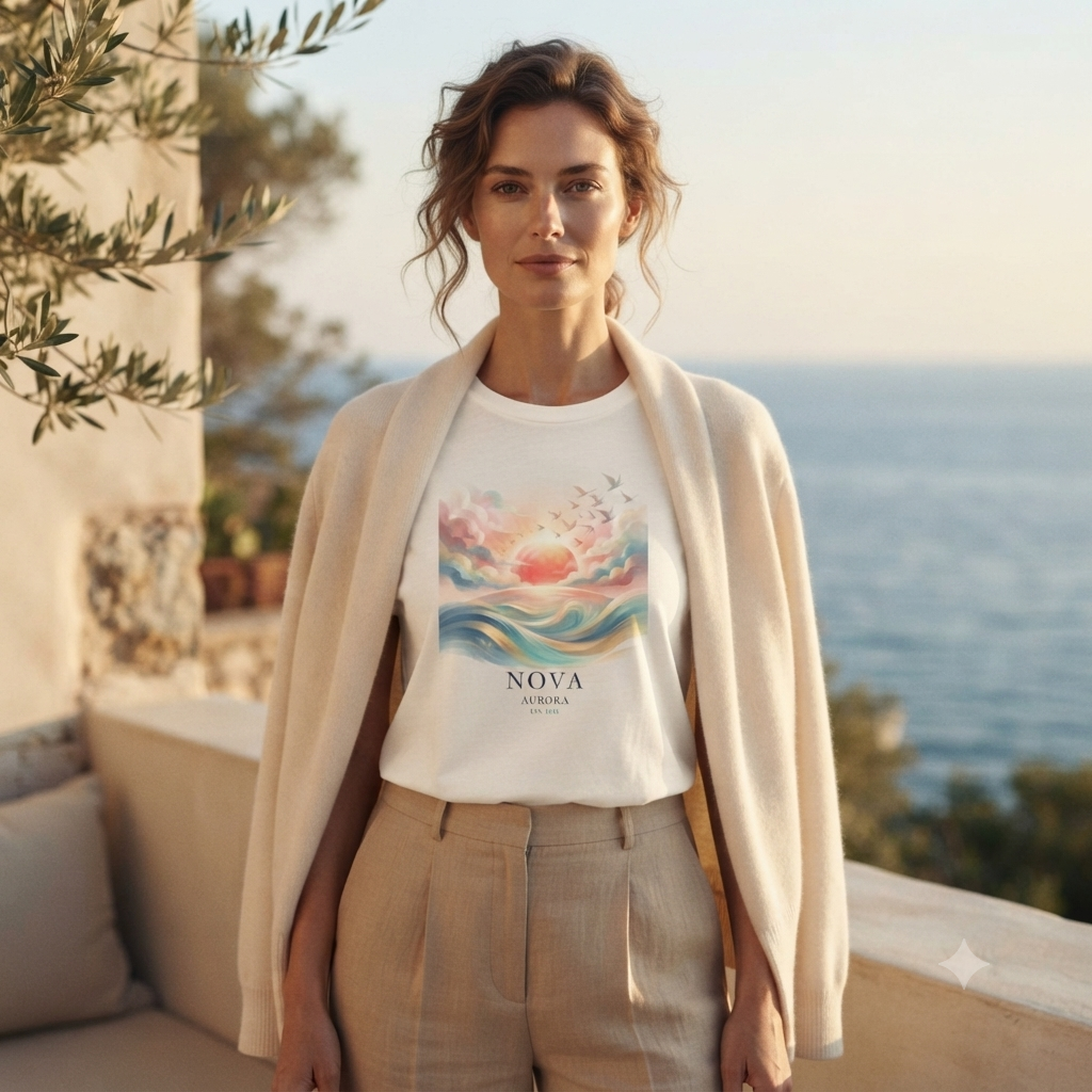 NOVA COLLECTION :: Pastel Sunrise Ocean Graphic Tee