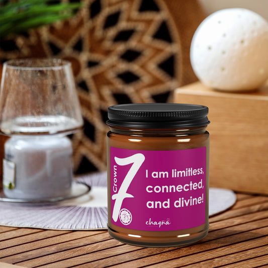 CROWN CHAQRA Affirmation Candle 9oz. - "I am limitless, connected, and divine!" - Scented Soy Candle