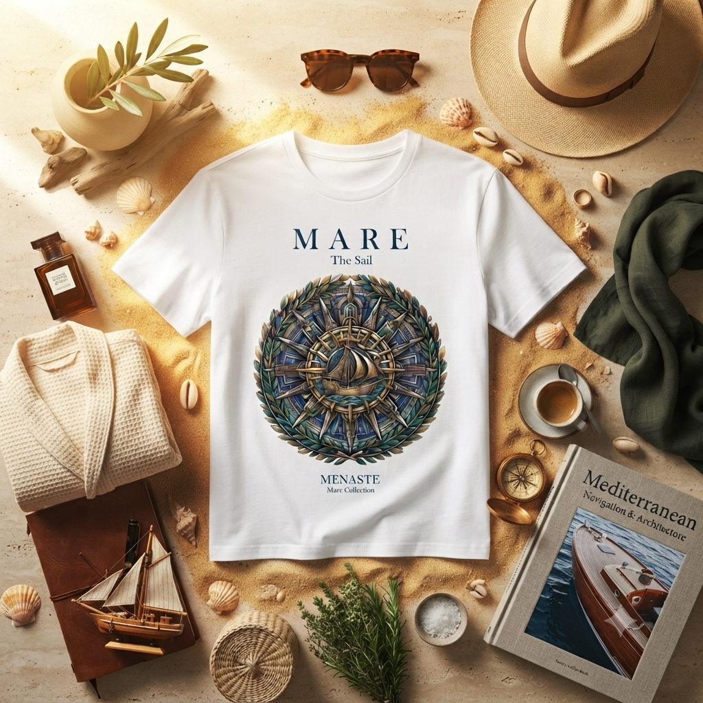 Mare The Sail T-Shirt — Nautical Compass Mandala Graphic Tee