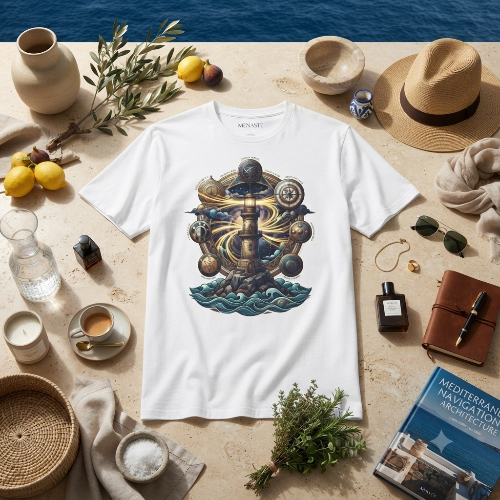 MARE COLLECTION :: Lighthouse Nautical Compass T-Shirt