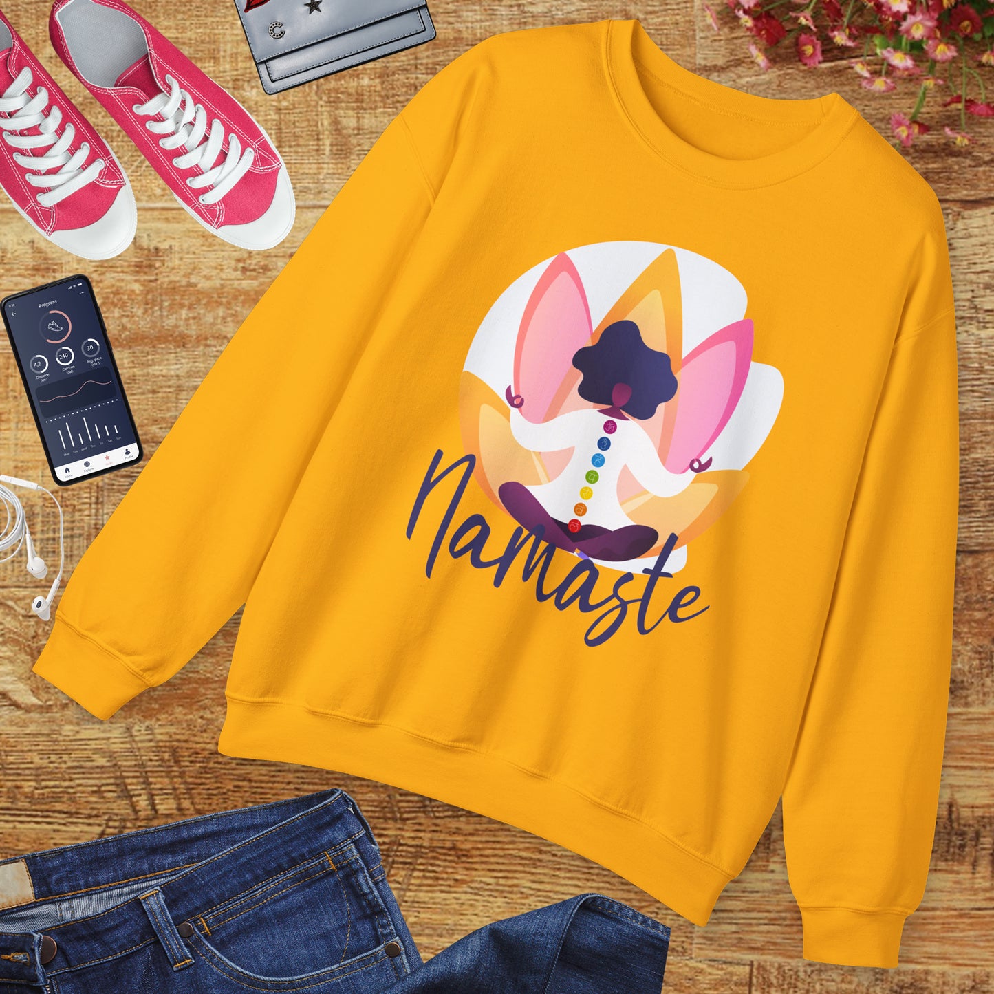 🌸Rooted Light - Namaste Chakra Crewneck Sweatshirt