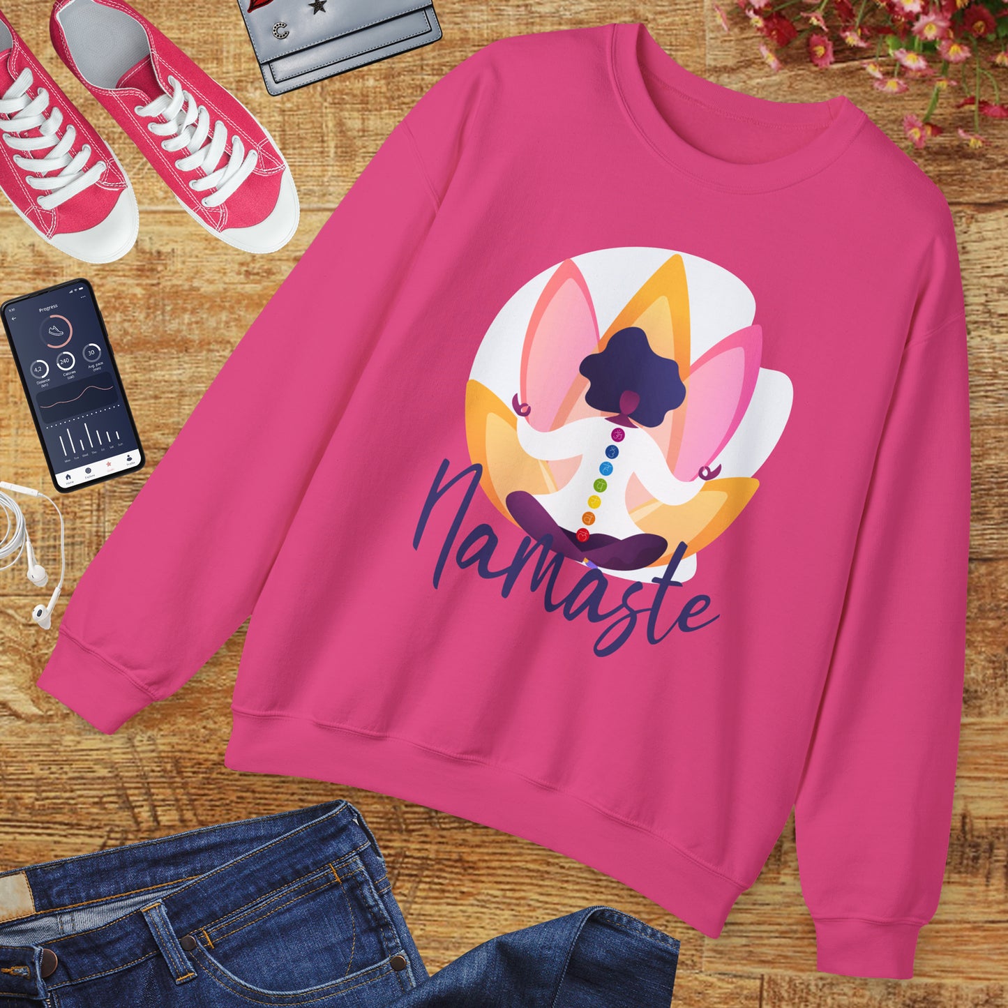 🌸Rooted Light - Namaste Chakra Crewneck Sweatshirt