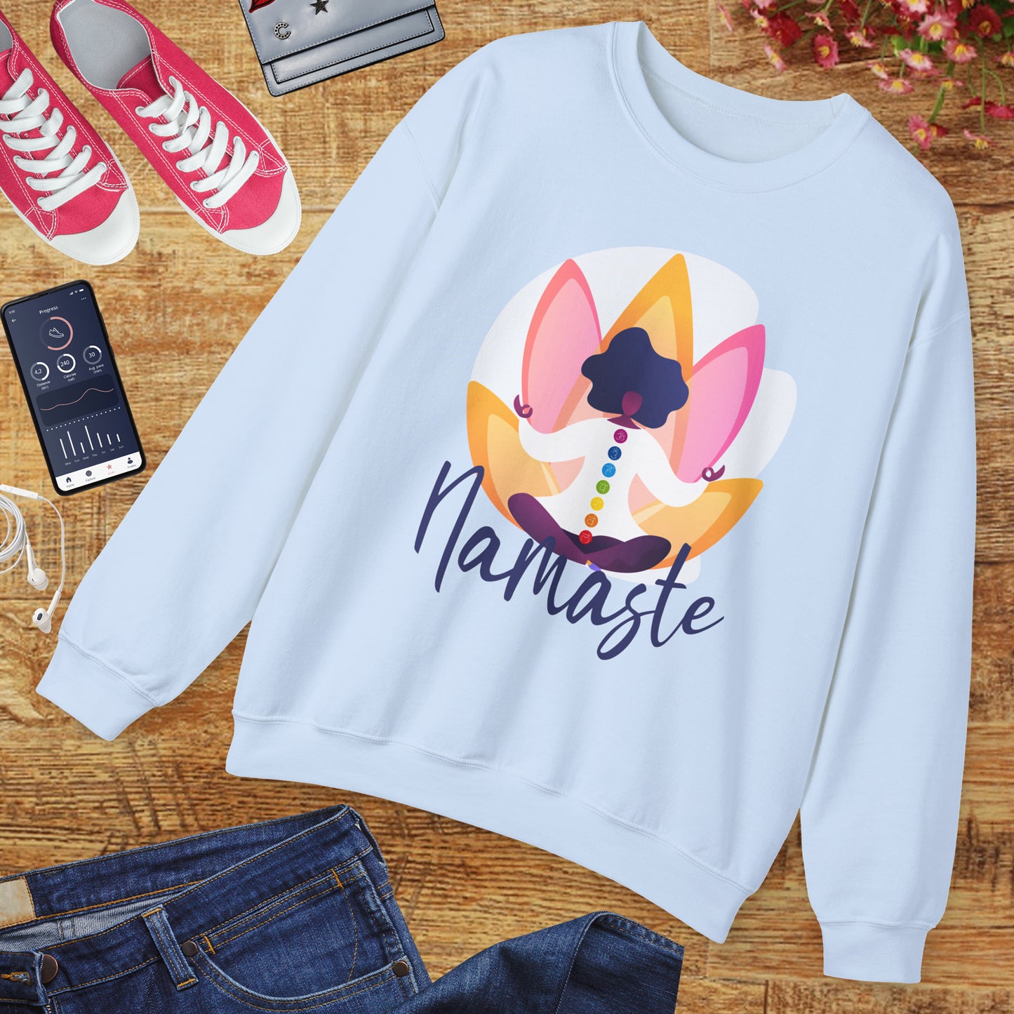 🌸Rooted Light - Namaste Chakra Crewneck Sweatshirt