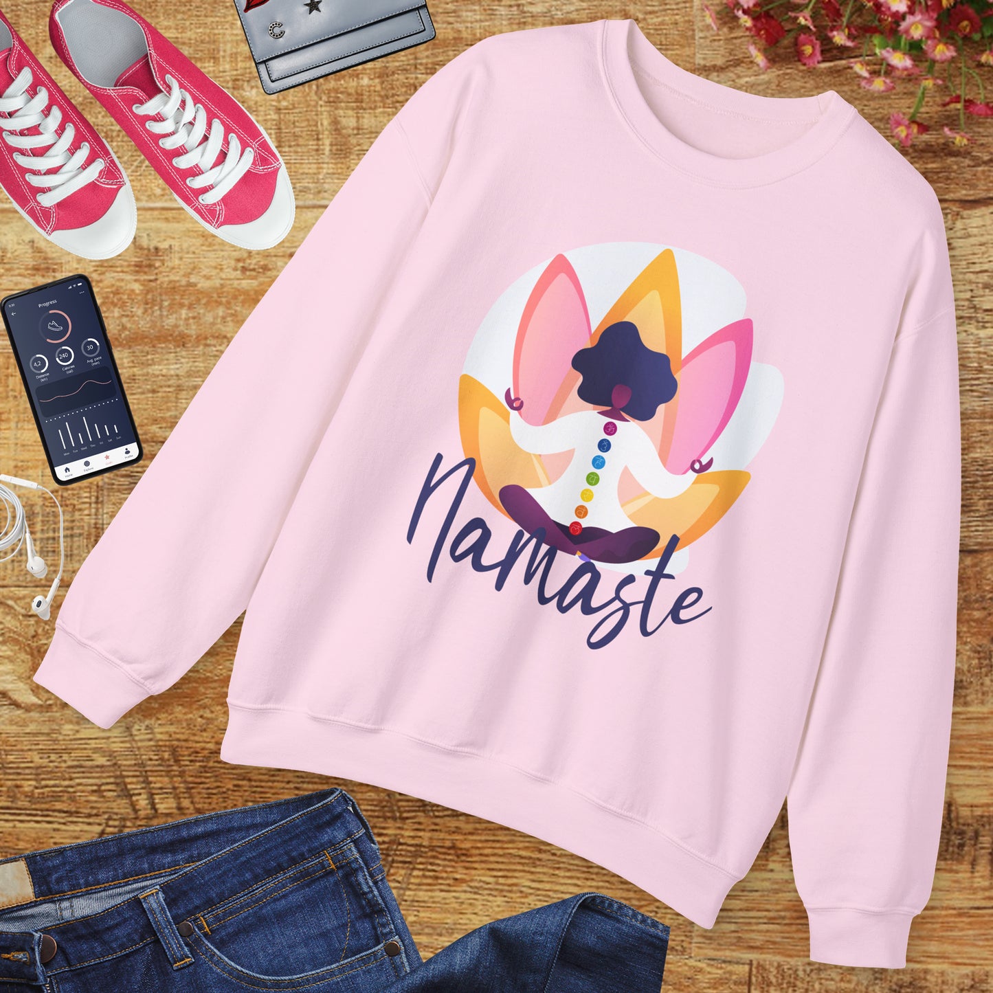 🌸Rooted Light - Namaste Chakra Crewneck Sweatshirt