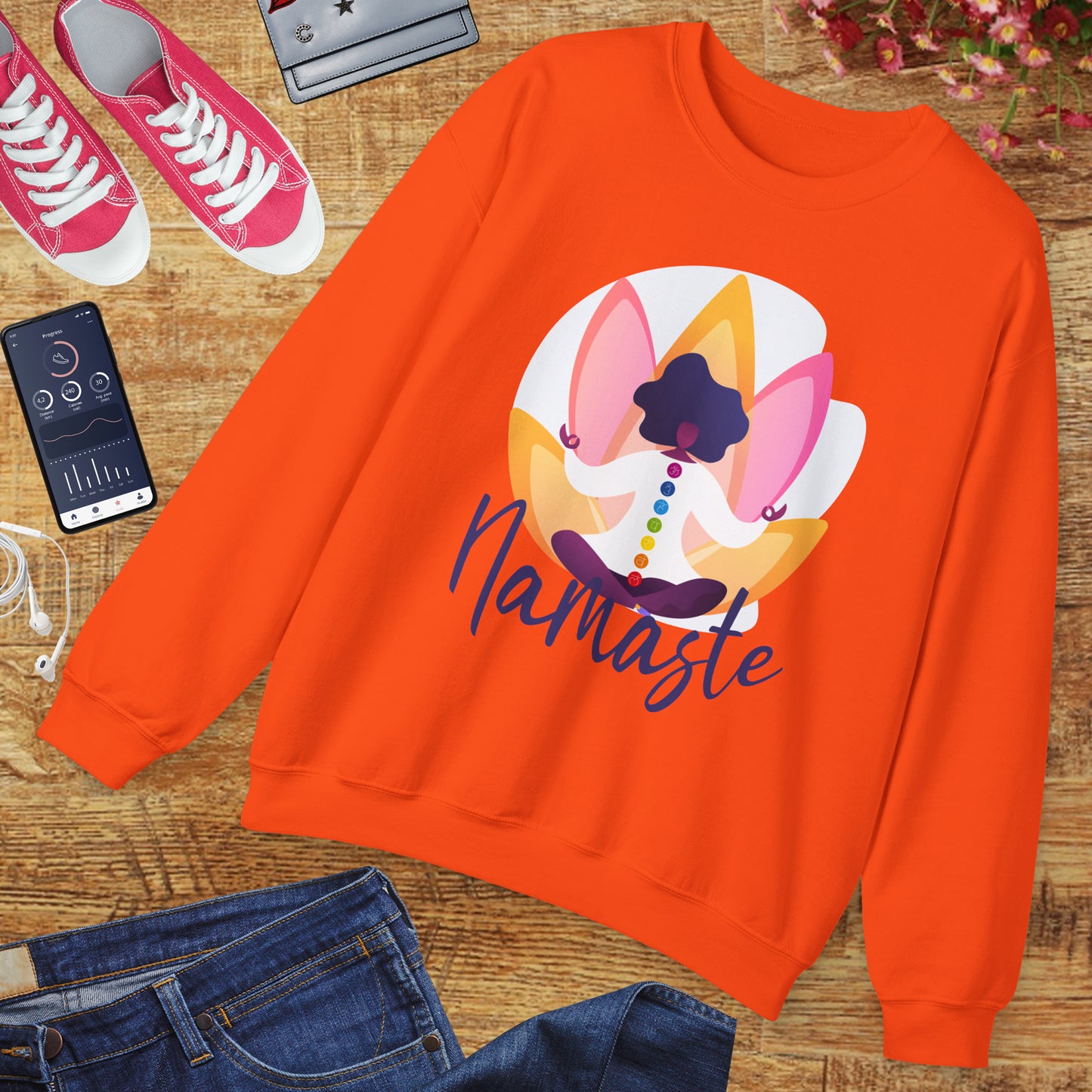 🌸Rooted Light - Namaste Chakra Crewneck Sweatshirt