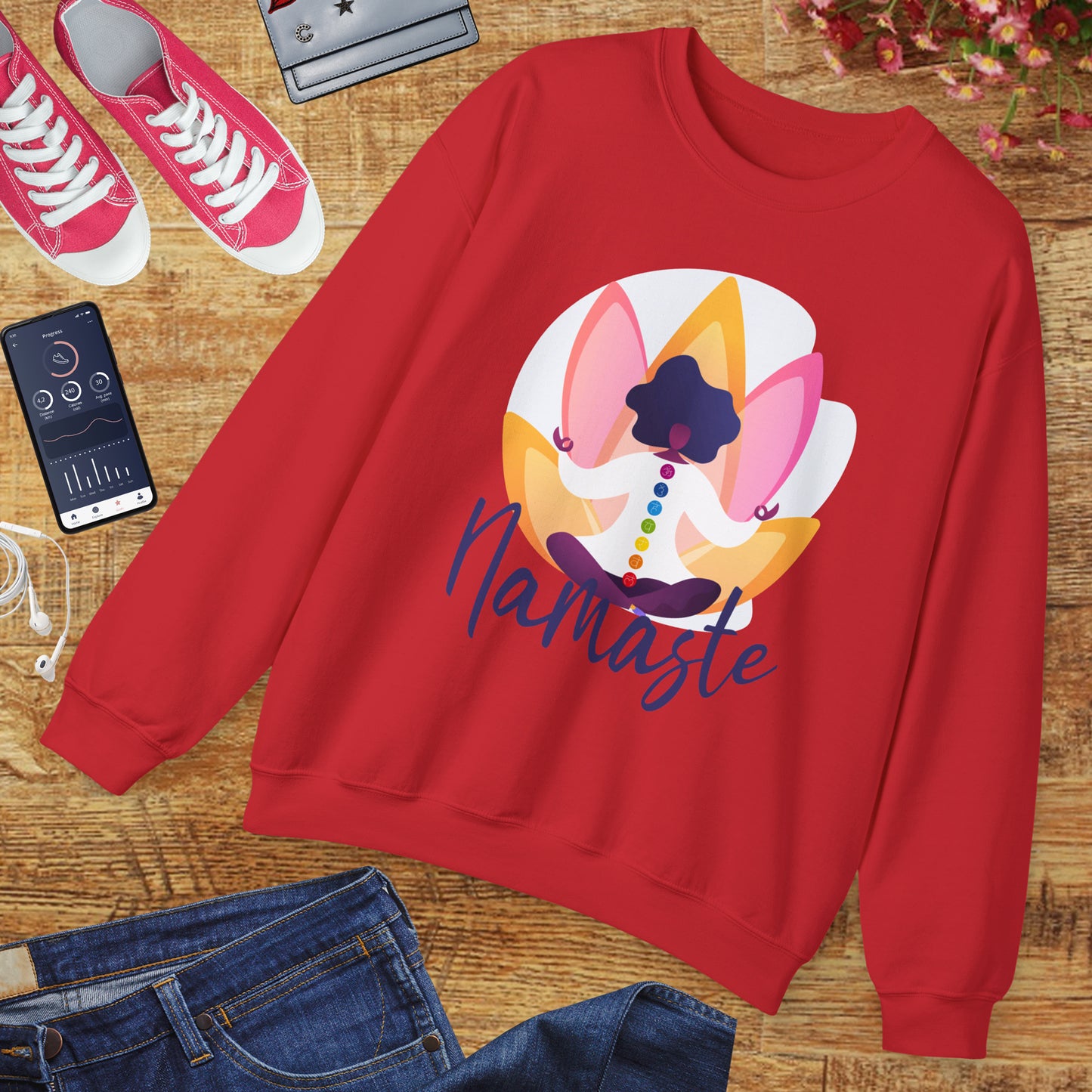 🌸Rooted Light - Namaste Chakra Crewneck Sweatshirt