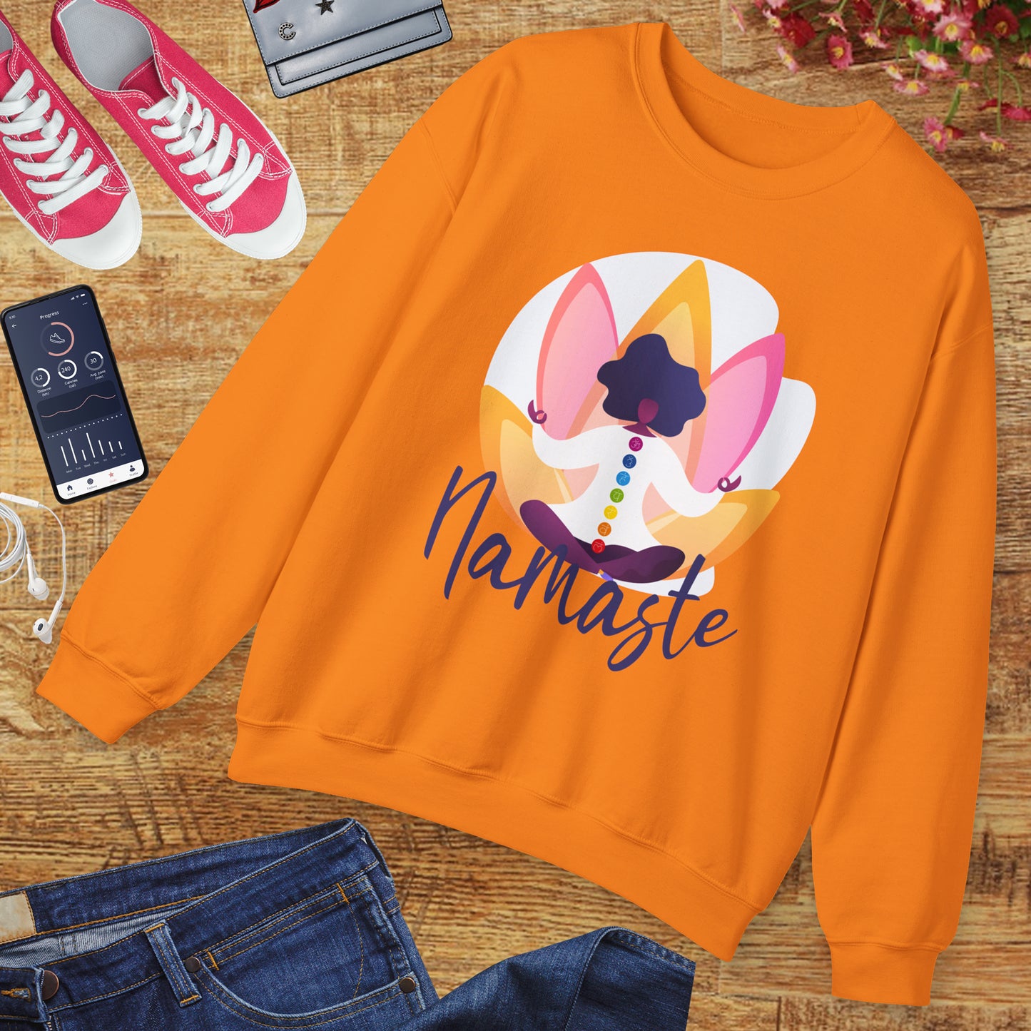 🌸Rooted Light - Namaste Chakra Crewneck Sweatshirt