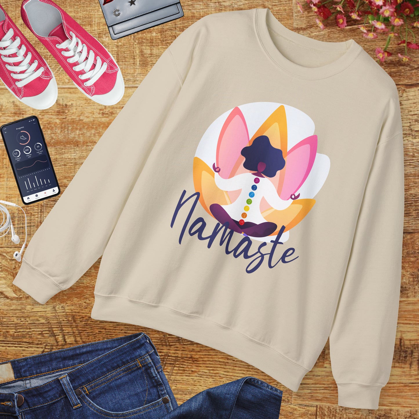 🌸Rooted Light - Namaste Chakra Crewneck Sweatshirt