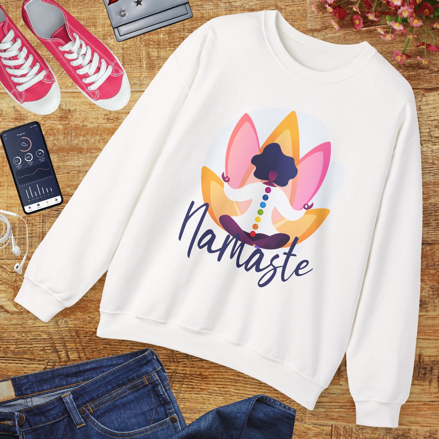 🌸Rooted Light - Namaste Chakra Crewneck Sweatshirt