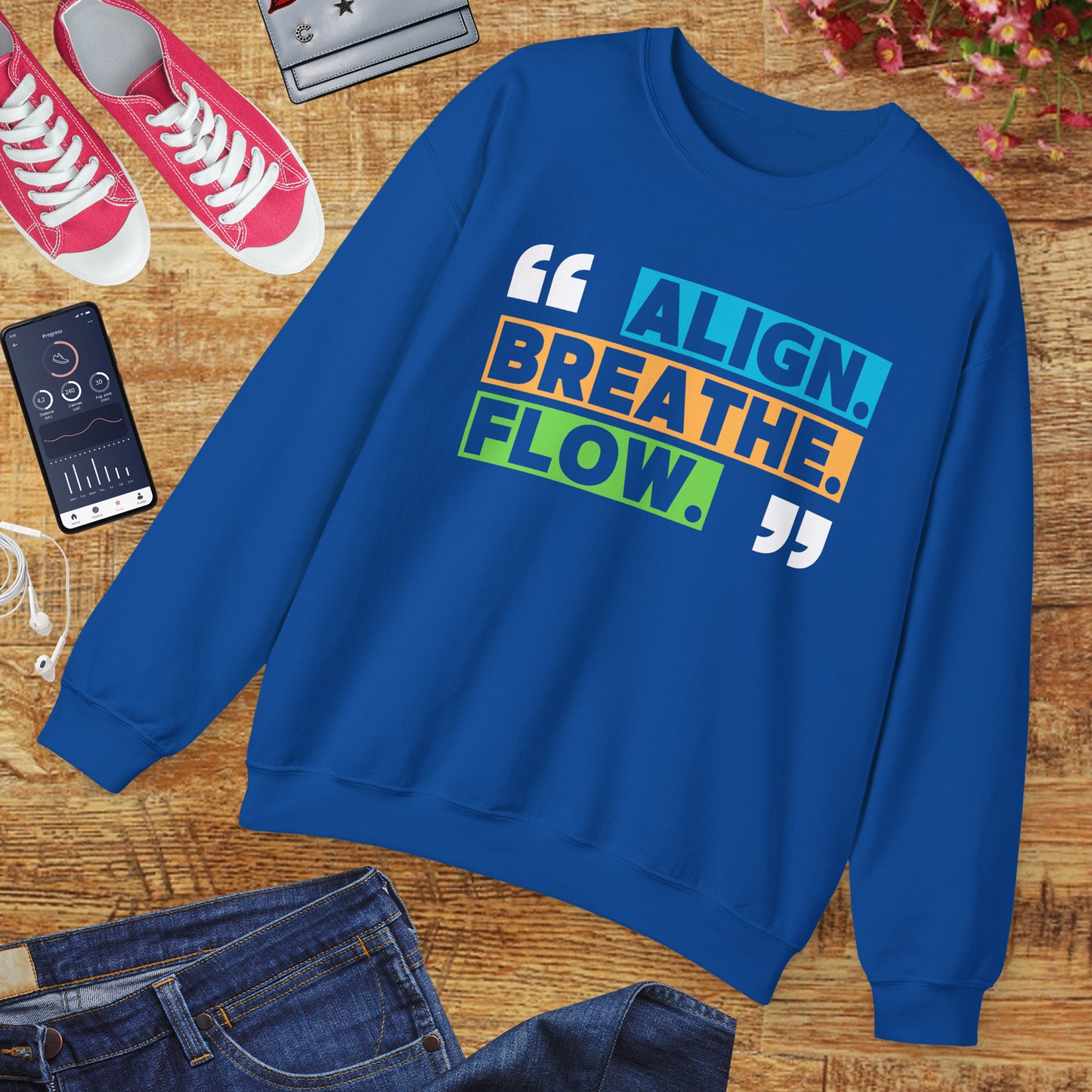 🌙“Align. Breathe. Flow.” - A Crewneck Sweatshirt for Mindful Moments