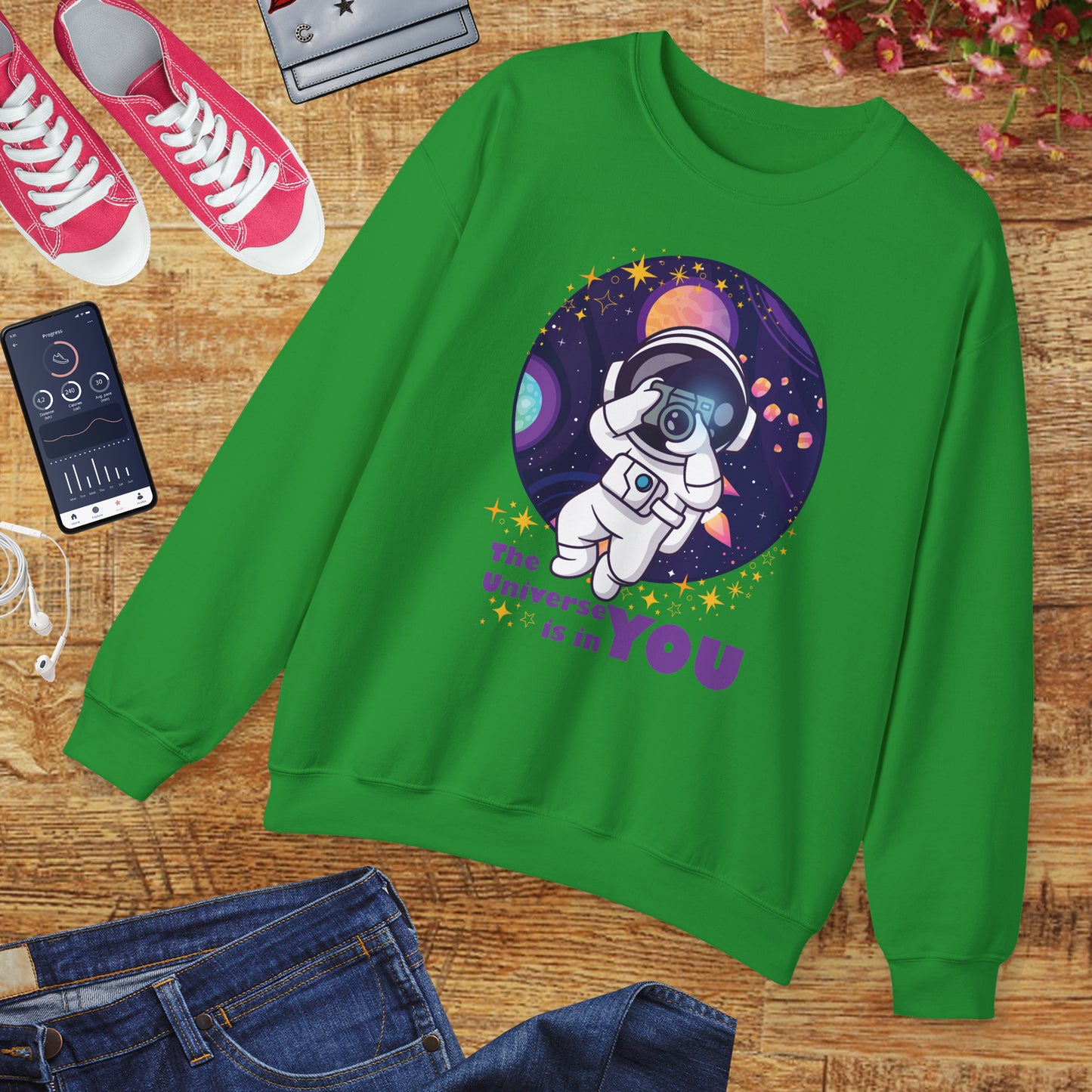 🌌"The Universe Is In YOU" Cosmic Camera📷 Crewneck Sweatshirt
