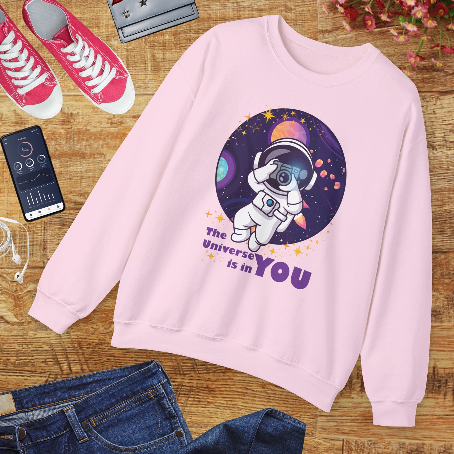 🌌"The Universe Is In YOU" Cosmic Camera📷 Crewneck Sweatshirt
