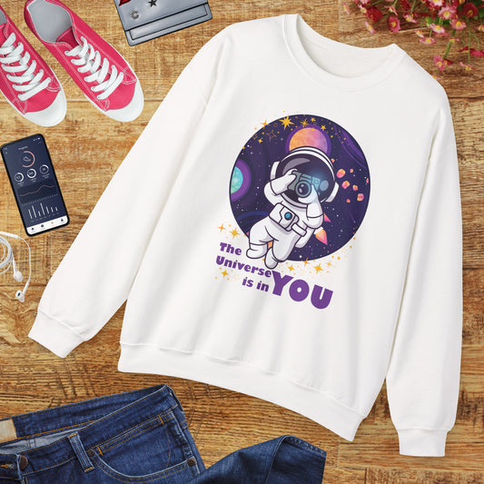 🌌"The Universe Is In YOU" Cosmic Camera📷 Crewneck Sweatshirt