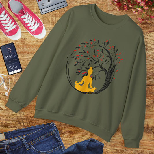 🌿Rooted in Stillness - The Tree, The Self, The Moment  - Crewneck Sweatshirt