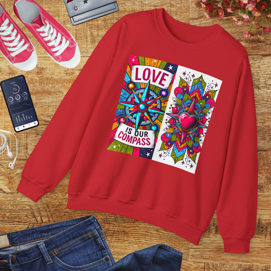 🧭Love Is Our Compass - Guided by the Heart Crewneck Sweatshirt