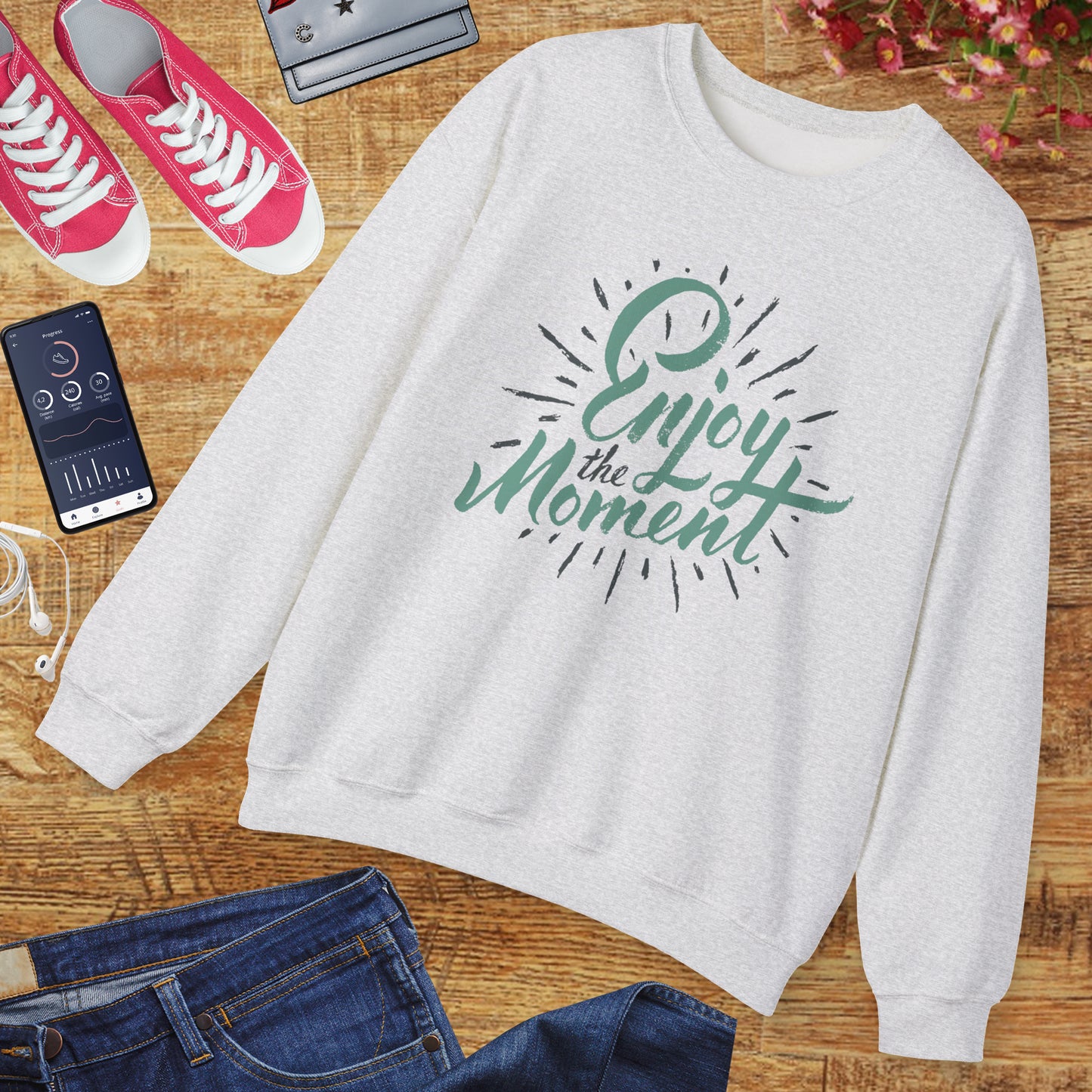 🌼Present & Peaceful - "Enjoy the Moment" Crewneck Sweatshirt